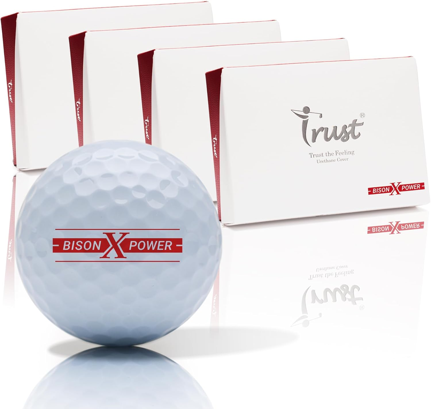 Trust Golf Ball, Bison X Power, 2024 K9 Model, for Swing Speed above 105 Mph, Soft Feeling, Straight and Max Distance, Urethane Cover, (White- 48 Balls) image number 3