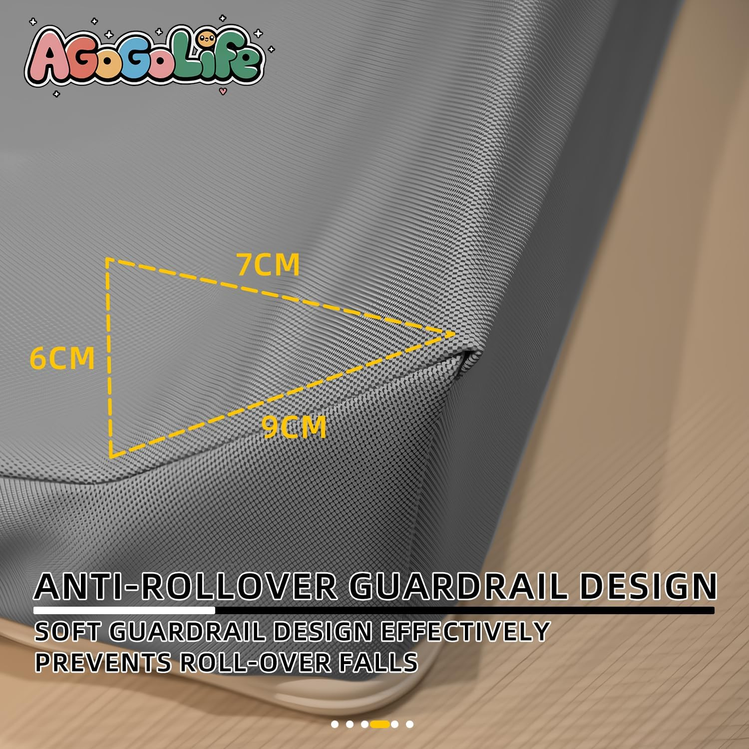 AGOGOLIFE Baby Changing Pad with Ruler, Waterproof PU Leather Wipe-Clean Mat with Safety Belt, Anti-Slip Base, Fits Standard Changing Tables image number 6