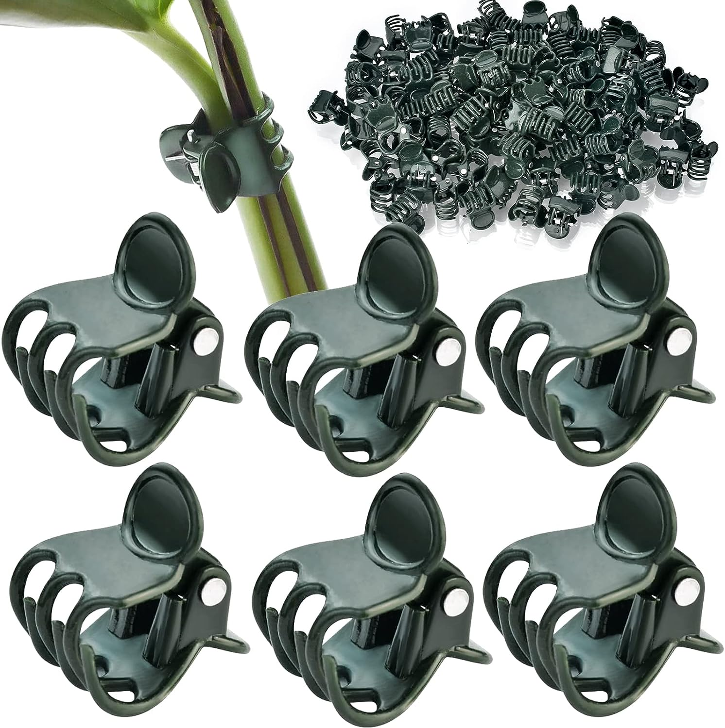 Accencyc 100 Pcs Plant Clips Orchid Clips Plants Orchid Support Clips Flower Vine Clips for Supporting Stems Vines Stalks Climbing Plant Grow Upright image number 1