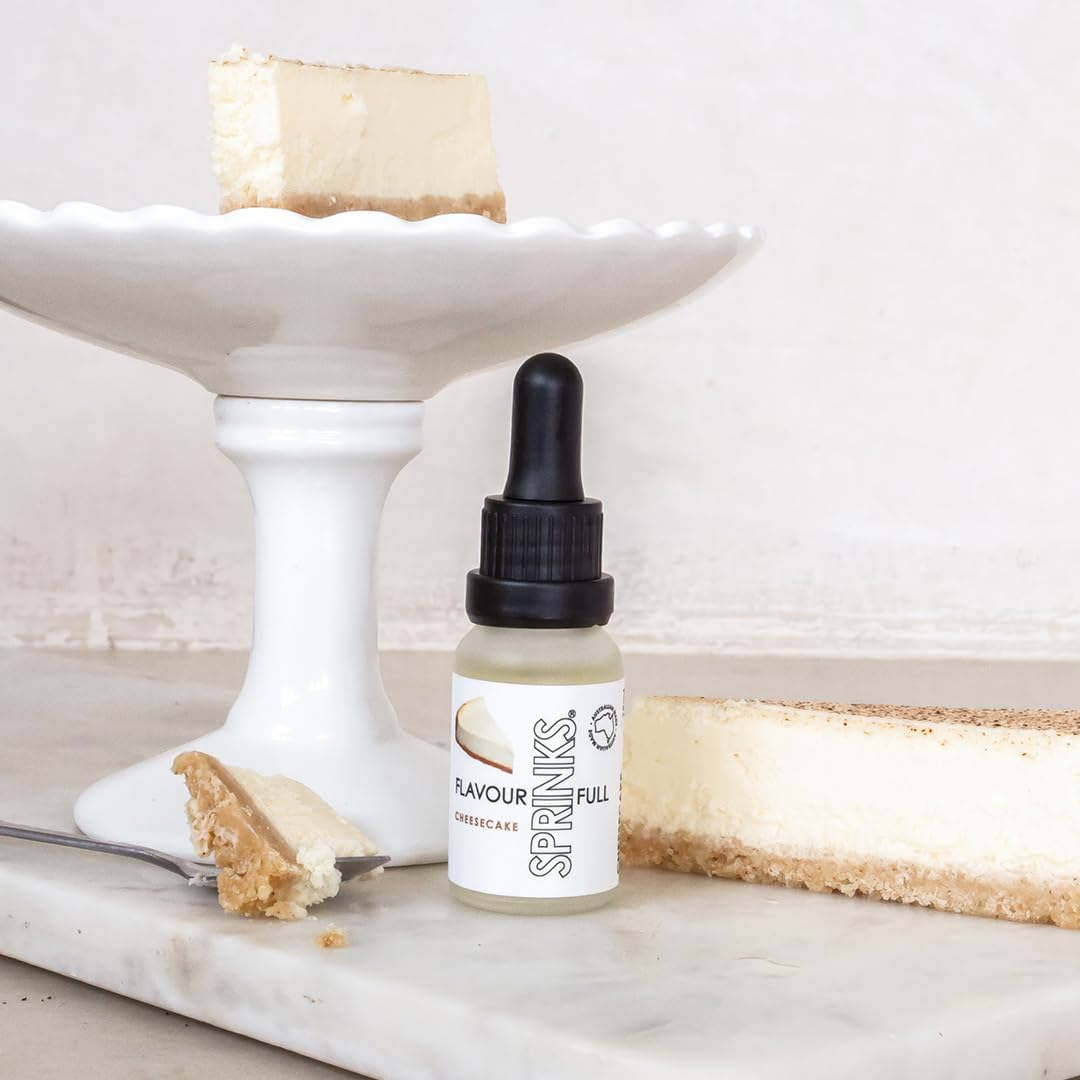 Sprinks Cheesecake Flavour 15Ml - Premium Oil Soluble Flavours | Baking Flavour Oil | Intense Fruit Flavour | Flavour Drops for Cakes | Ice Creams | Food Flavouring Essence | Long Shelf Life