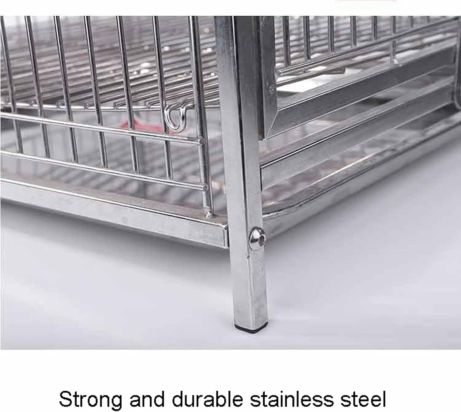 Indoor/Outdoor Aviary Bird Parrot Travel Cage Stainless Steel Bird Cage for Small Parrot Cockatiel Sun Parakeet/Lovebird/Canary Bird Cage Parakeet Cage image number 4