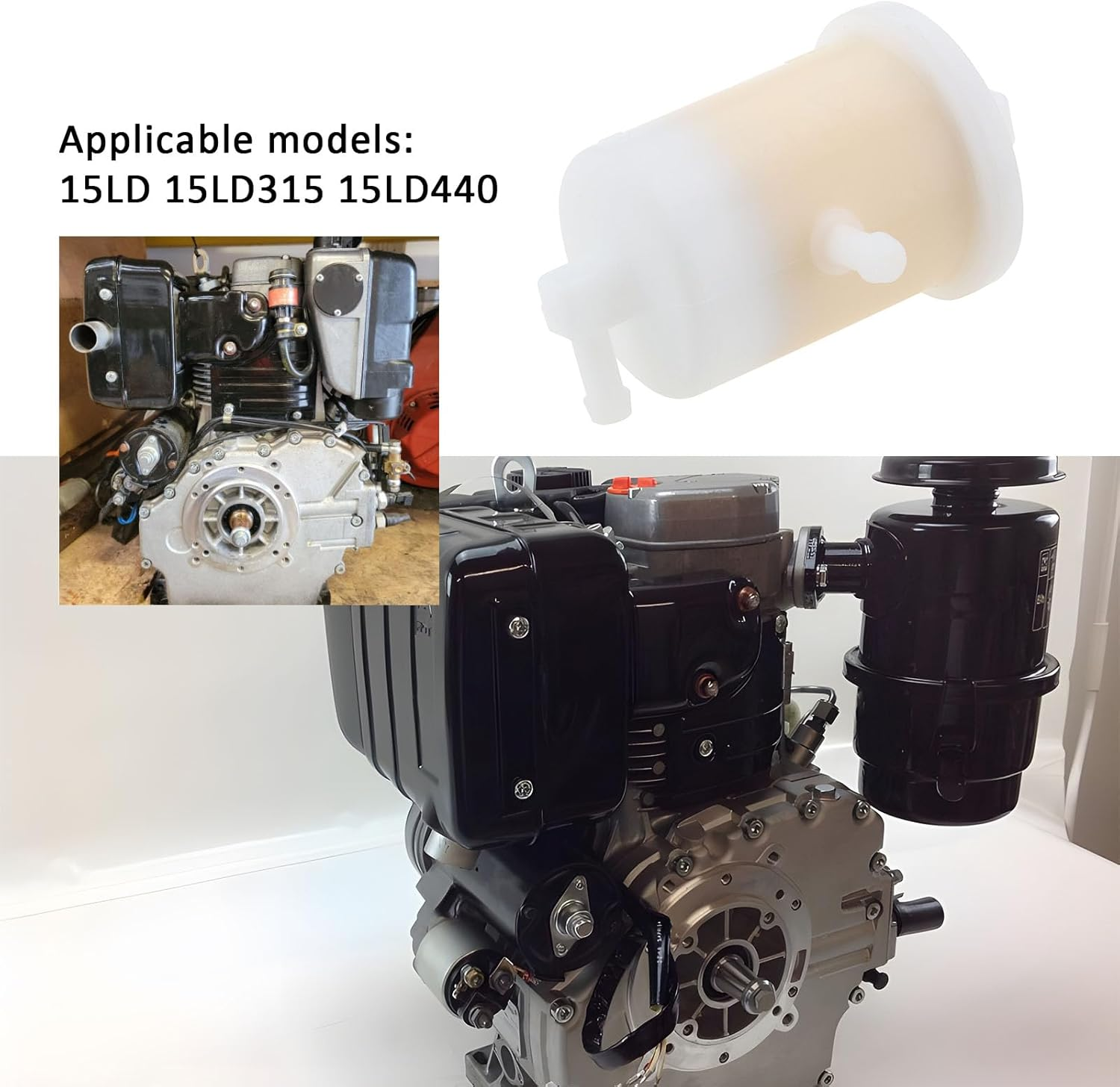 OTOTEC 2Pcs Diesel Engines Fuel Filter In-Line Compatible with Lombardini 15LD,15LD315,15LD440 3101701 3730088 3730096 Compatible with Baldwin image number 2