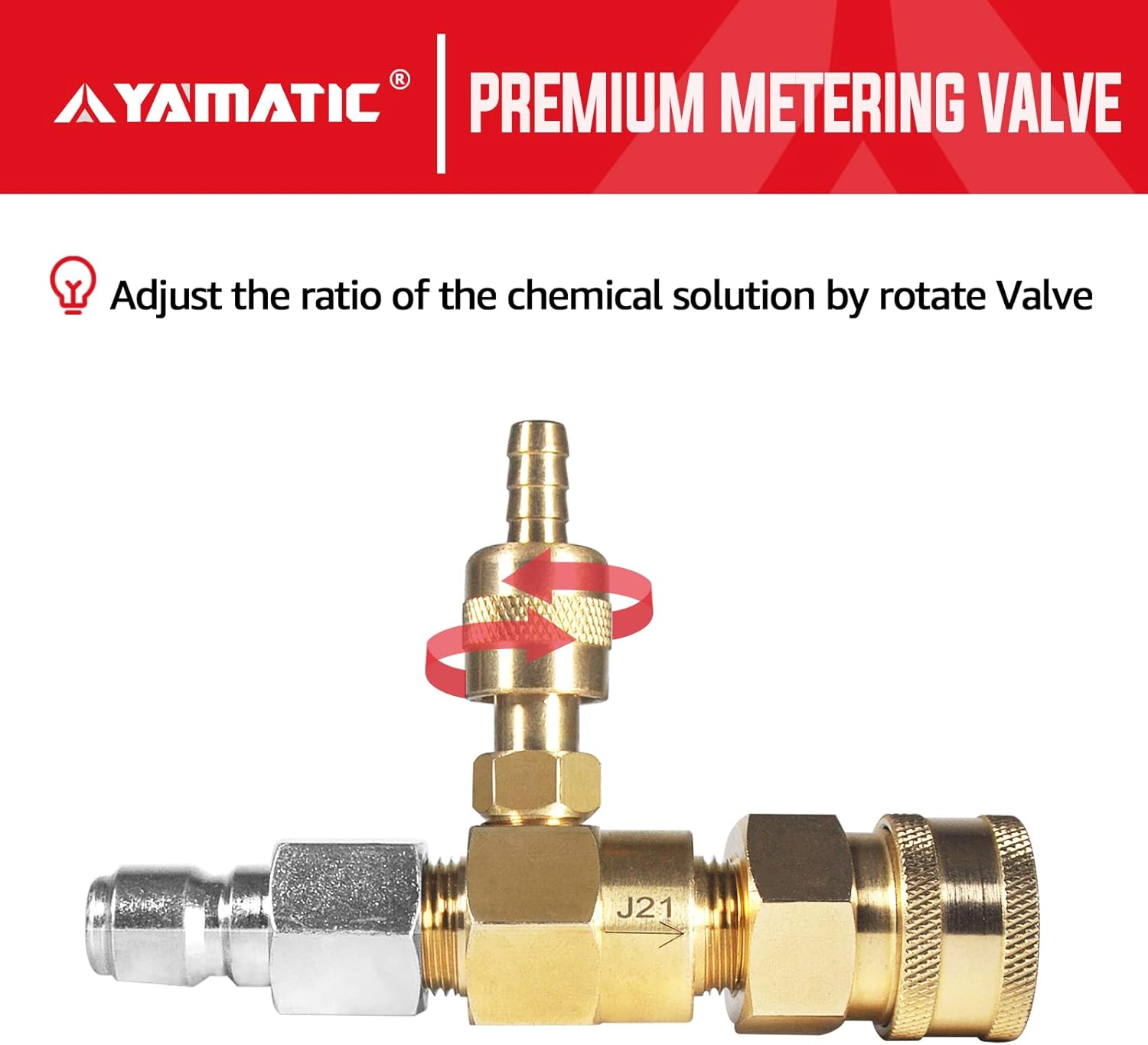 YAMATIC Adjustable Chemical Injector Kit, Downstream Injector Kit for Pressure Washer, 3/8 Inch Connectors, Soap Injector with Siphon Hose & Soap Nozzle,4500Psi image number 4