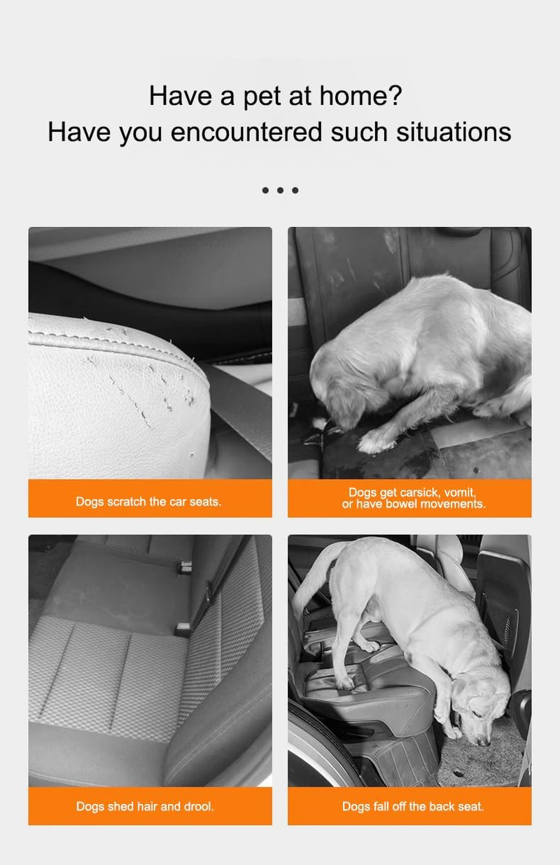 Dog Car Seat Cover for Back Seat Waterproof Dog Car Seat Cover with Hard Bottom Scratch Prevent and anti Slip Oxford Cloth Dog Hammock for Cars, SUV and MPV image number 5