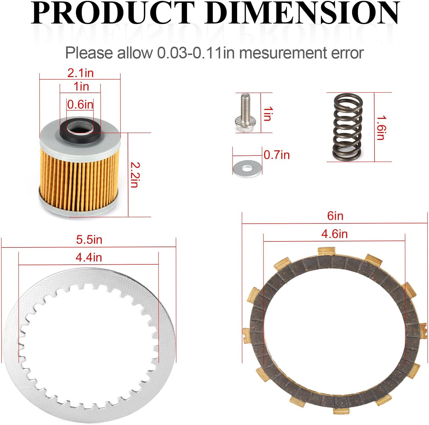 Heavy Duty Clutch Friction Plates Spring Bolt & Gasket Kit for Yamaha XVS650 V-Star 650 1998-2016 image number 5