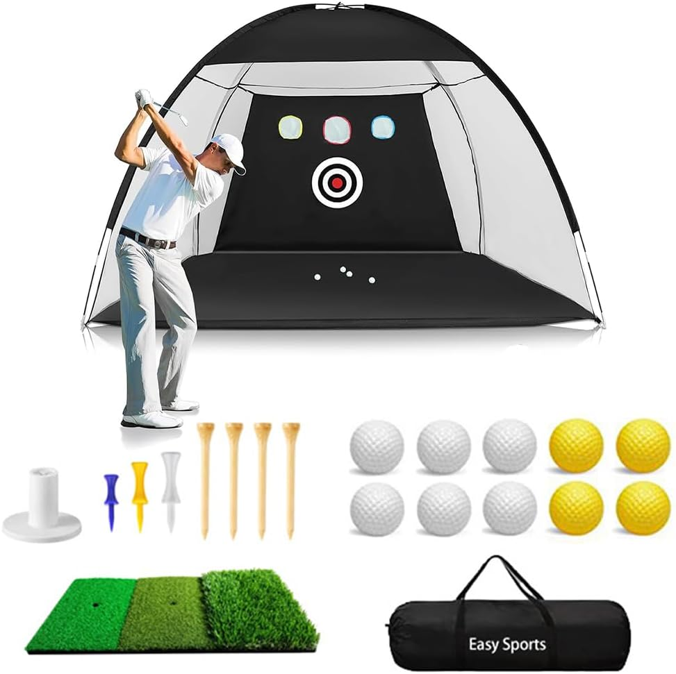 Golf Hitting Nets Kit with Target/Mat/Balls/Tee/Bag, Golf Practice Net, All in 1 Home Heavy Duty Golf Hitting Net, Golf Hitting Nets for Backyard Outdoor image number 6