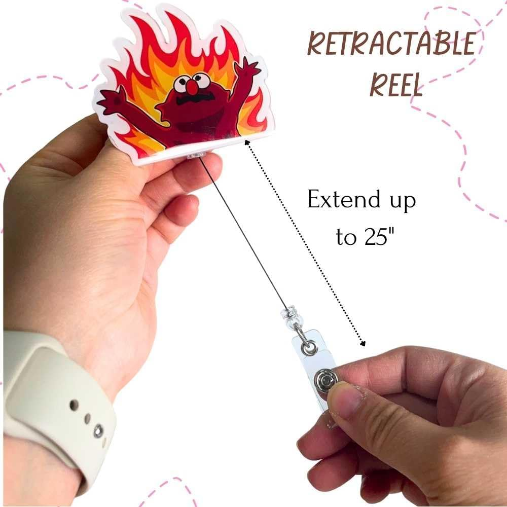 YJ Premiums 8PC Funny Cute Fun Badge Reel Holder ID Card Retractable Clip for Nurse Nurses Nursing Teacher Office Workers | Meme It&rsquo;S Fine Just My Face Job Descriptions Goose Bumps Gifts (Nurse)