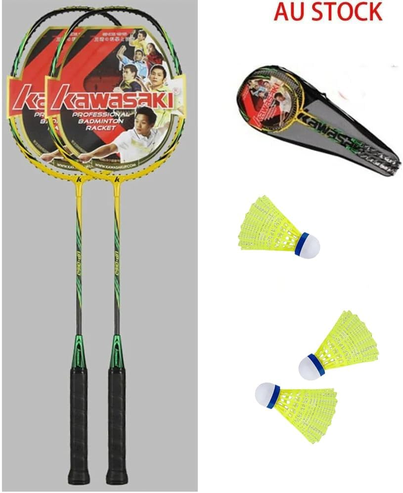 KW 2-Player Durable Badminton Racket Set Badminton Racquets Set with Shuttlecocks a Free Cover - Blue image number 7