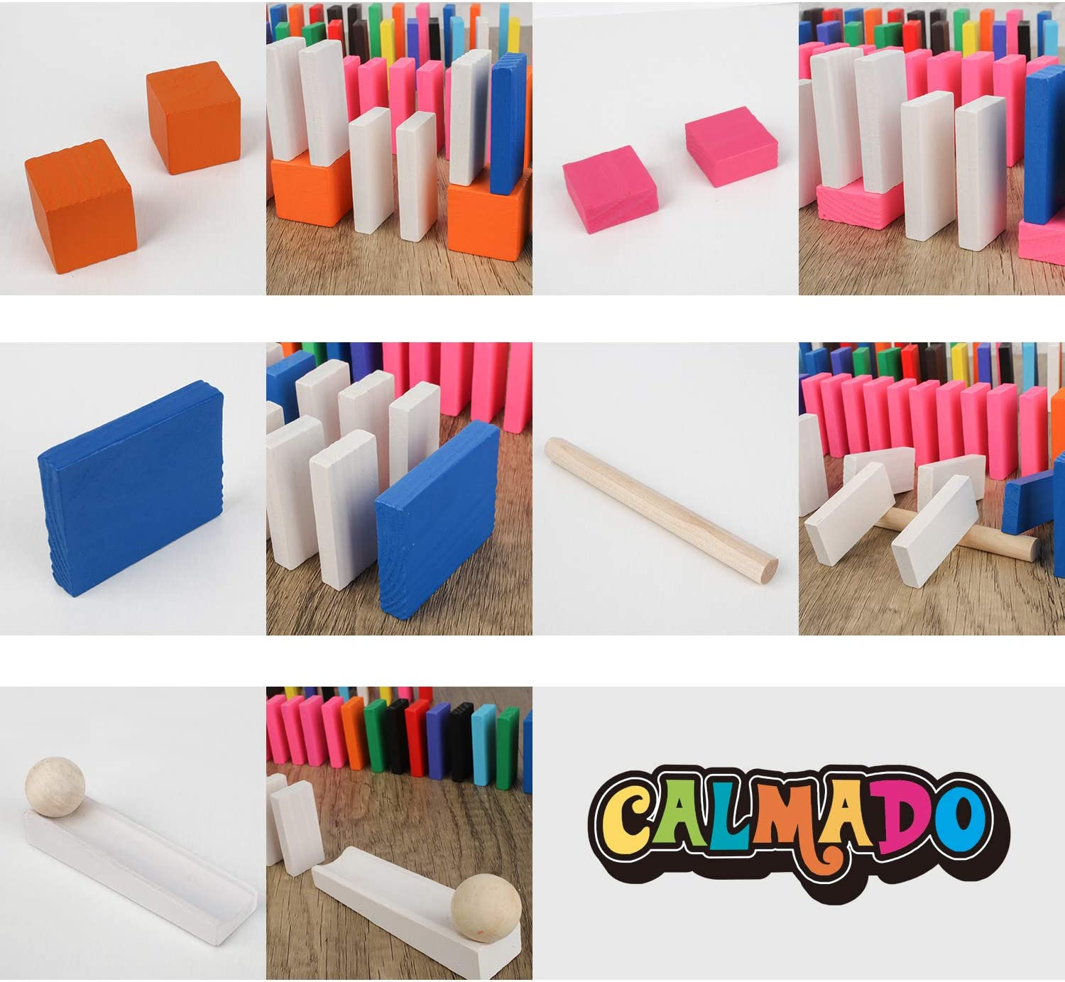 Calmado - Dominos, 370 Pcs Dominos Set, Kids Toys Made from Wood, Wooden Domino Party Edition XXL Set + Bag+ Instruction Manual + Accessories image number 1