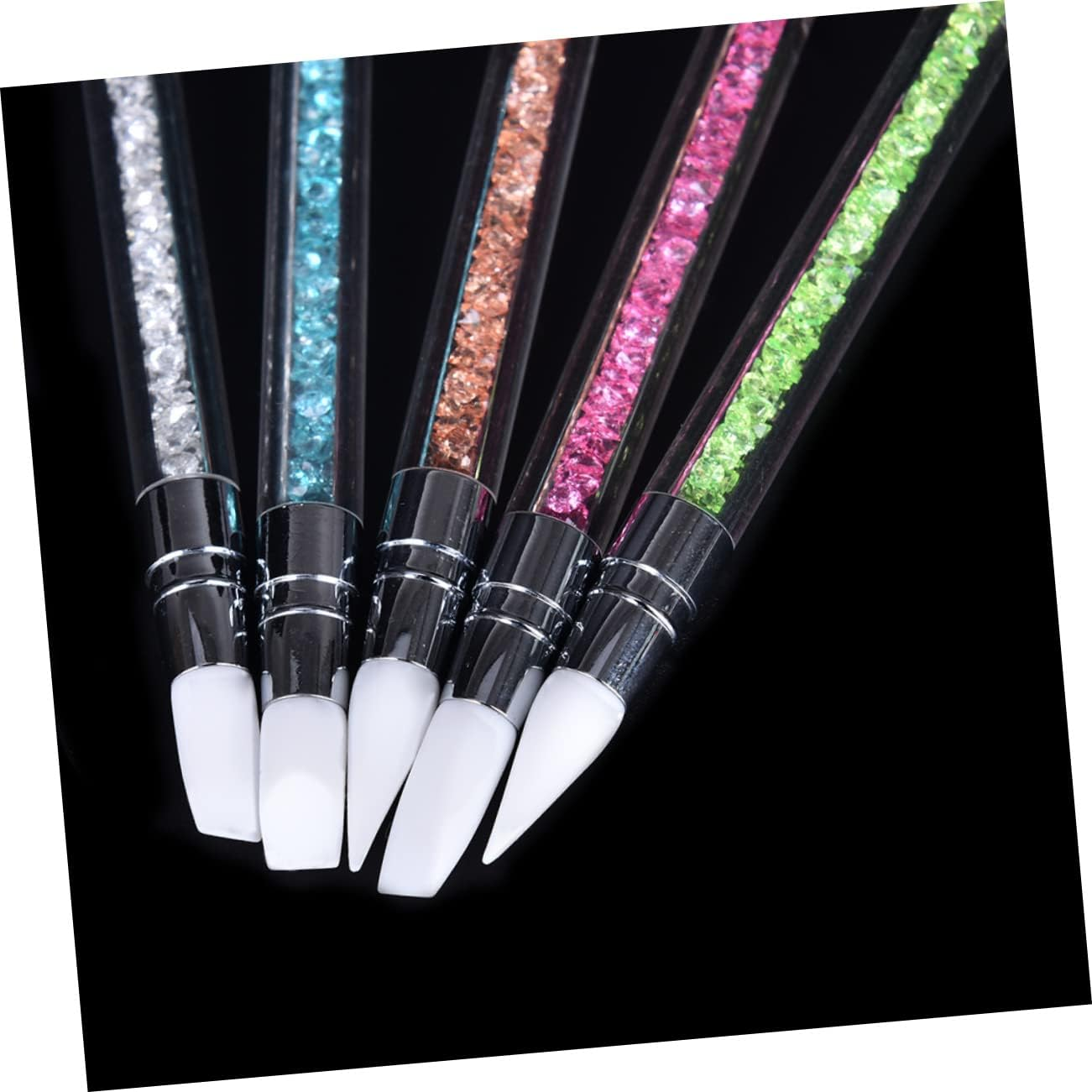 BATHVEVE Nail Tools Set for Nail Grinder and Manicure Carving Pen Acrylic Handle and Decorated Crystal Rhinestone - Pink image number 7