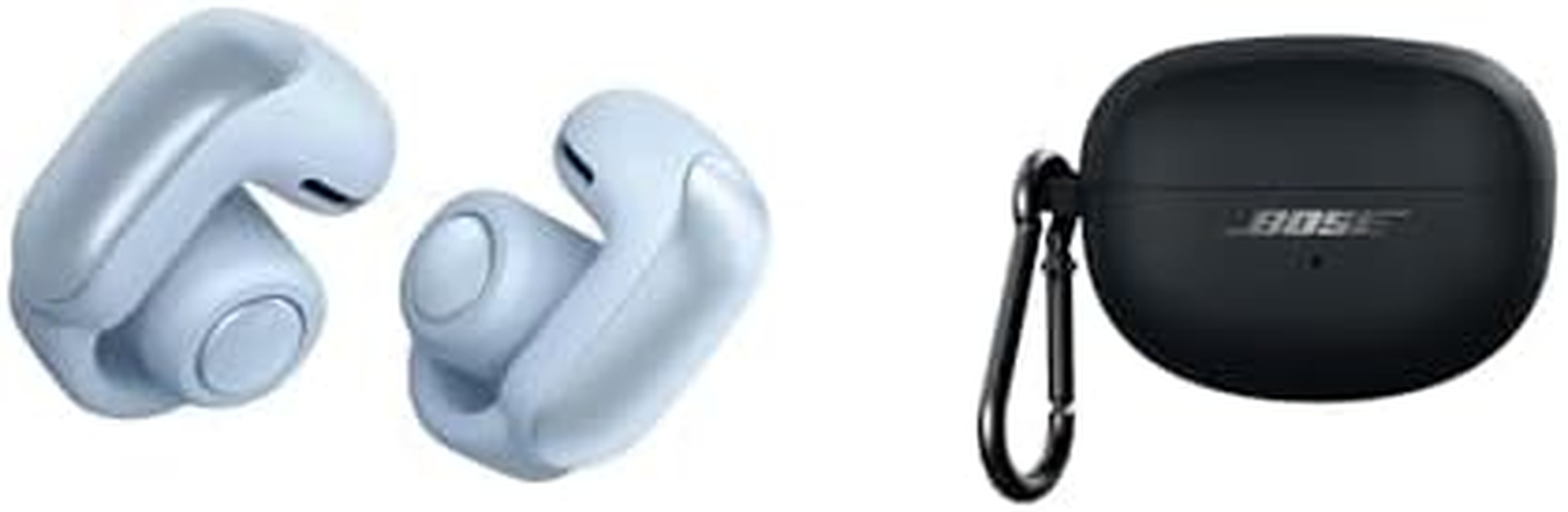 Bose Ultra Open Earbuds (Moonstone Blue) with Bose Silicone Case Cover (Black)