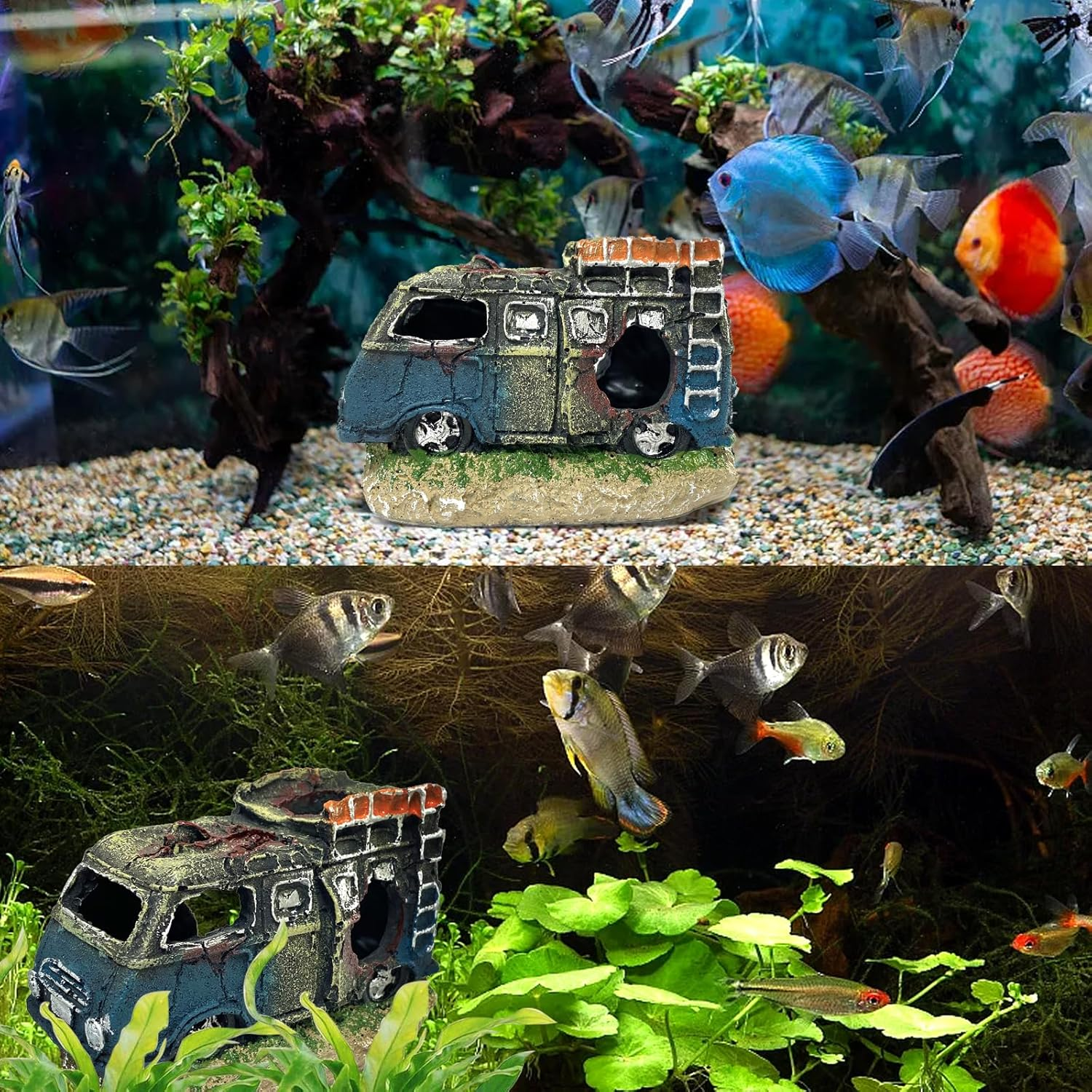 Aquarium Decoration, Fish Tank Ornament Ornaments, Landscape Pineapple House Cave for Underwater Decoration Plastic Decor - D image number 5