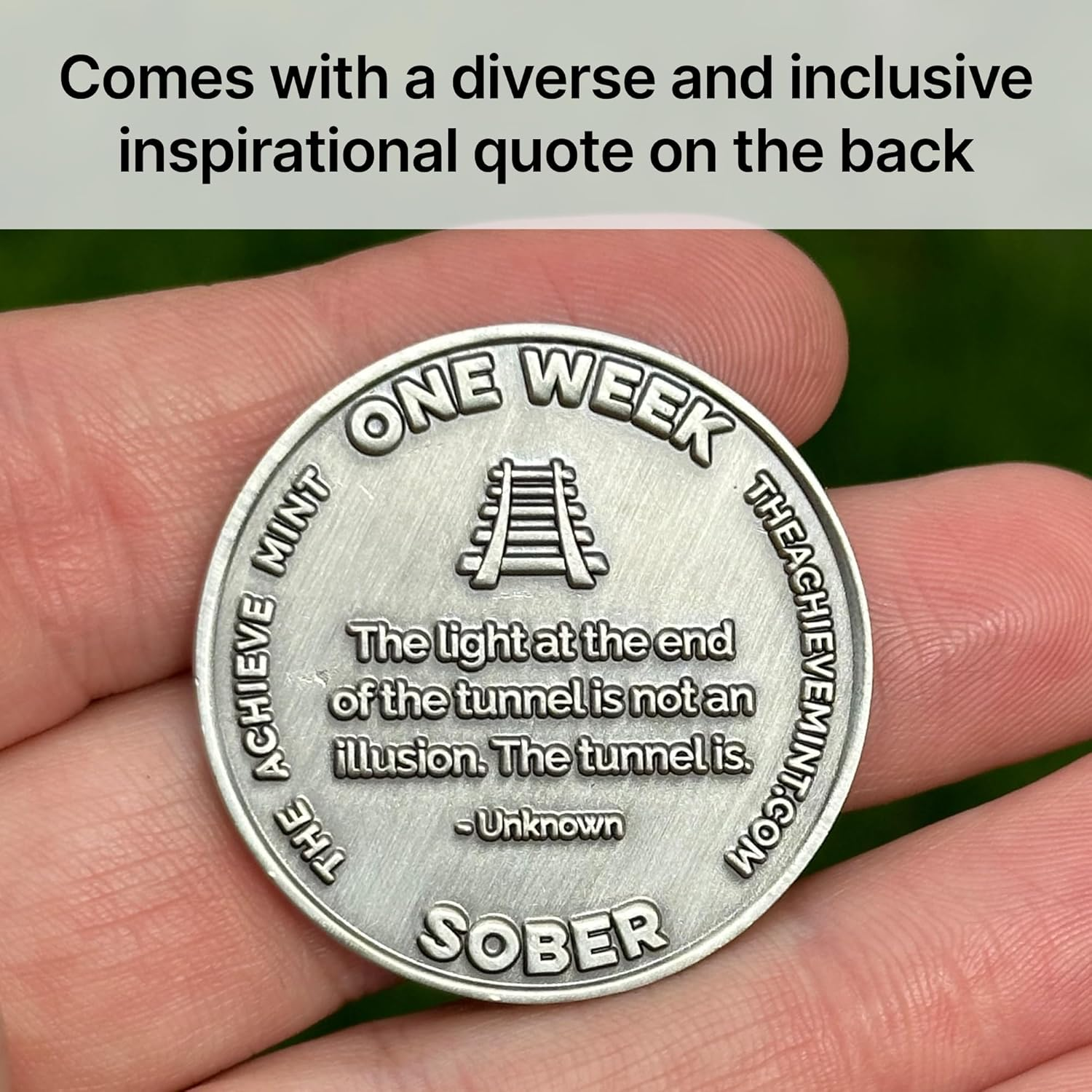 One Week Sober Token | 1 Week Sobriety Chip | Non-Aa, Non-Religious Medallion for Women and Men Celebrating Their Sobriety image number 2