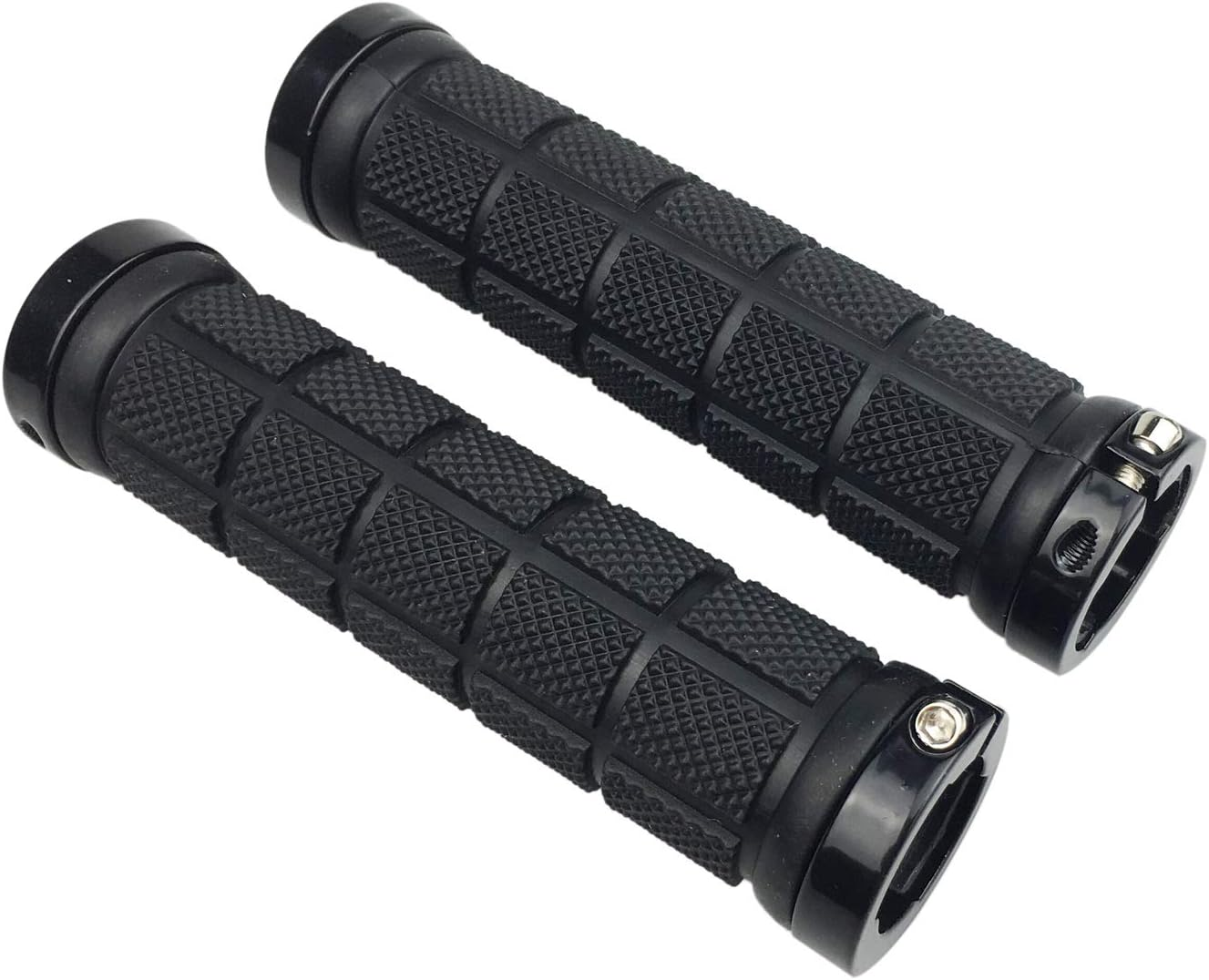 PLATT Bike Handlebar Grips Rubber Comfortable Bicycle Handle Grip for MTB/BMX with Plastic End Caps