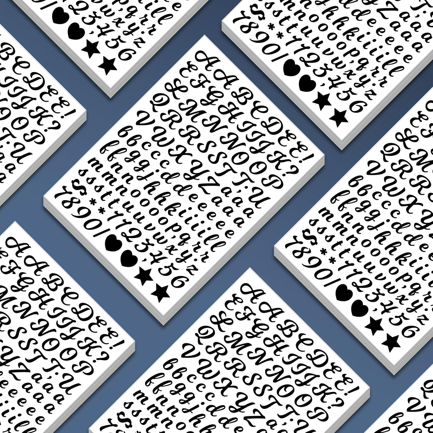 1768 Pieces 15 Sheets Letter Stickers, 0.5 Inch Small Deco Stickers Waterproof Alphabet Stickers,1/2" Half in Mailbox Sticker Vinyl Stick on Letters for Mailbox,Window,Diy (Cursive,Black) - Colorful image number 3