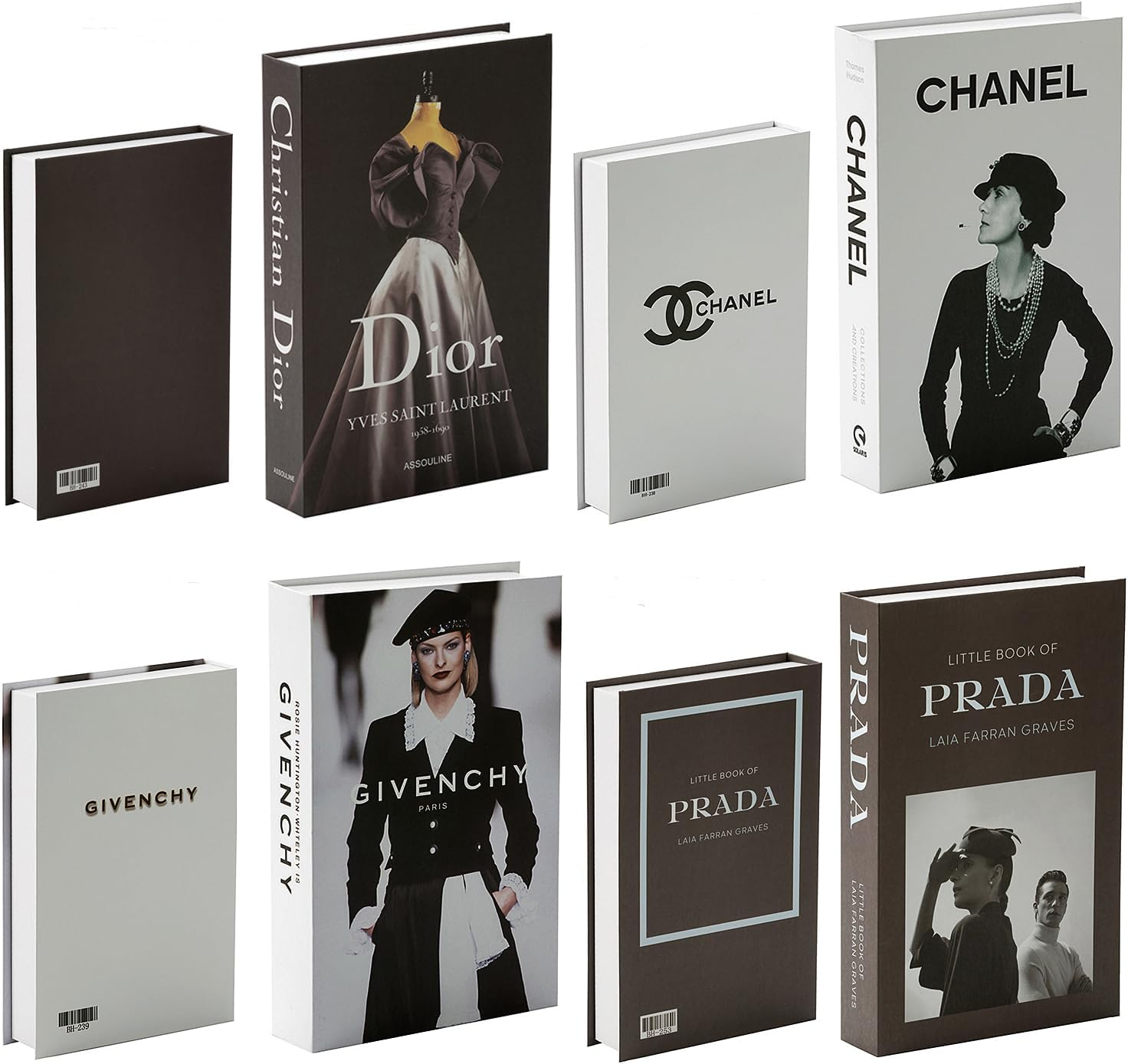 Decorative Books for Home Decor,Set of 4 Stylish Fake Books of Room Aesthetic,For Coffee Table Decor,Living Room, Table, Shelf Decor,Modern Hardcover Stacked Display (Black-White) image number 4