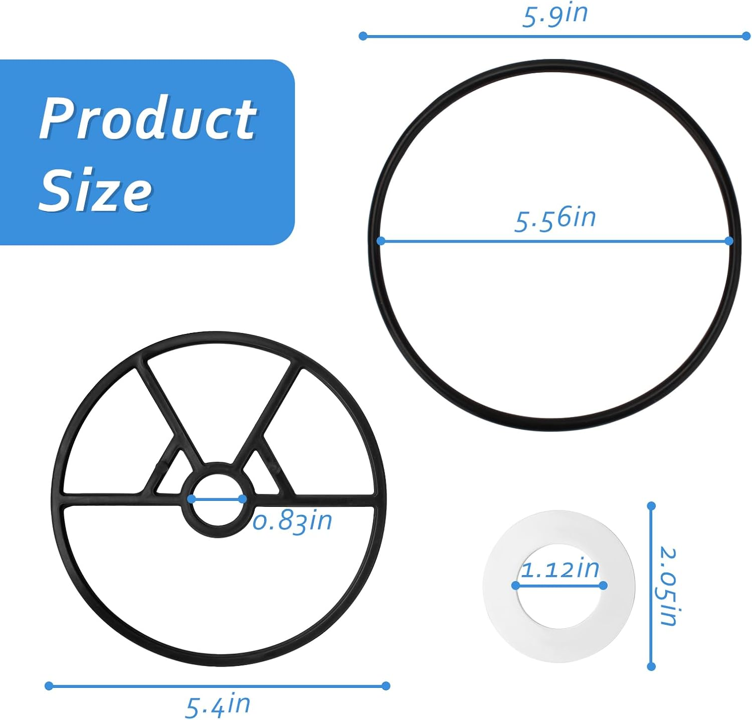 SP0714T Valve Gasket O-Ring Compatible with Hayward Vari-Flo XL Valve Multiport Valve Rebuild Kit Pool Variflo Valves 1-1/2 Spider Gasket Replacement Cover O'Ring Parts image number 2