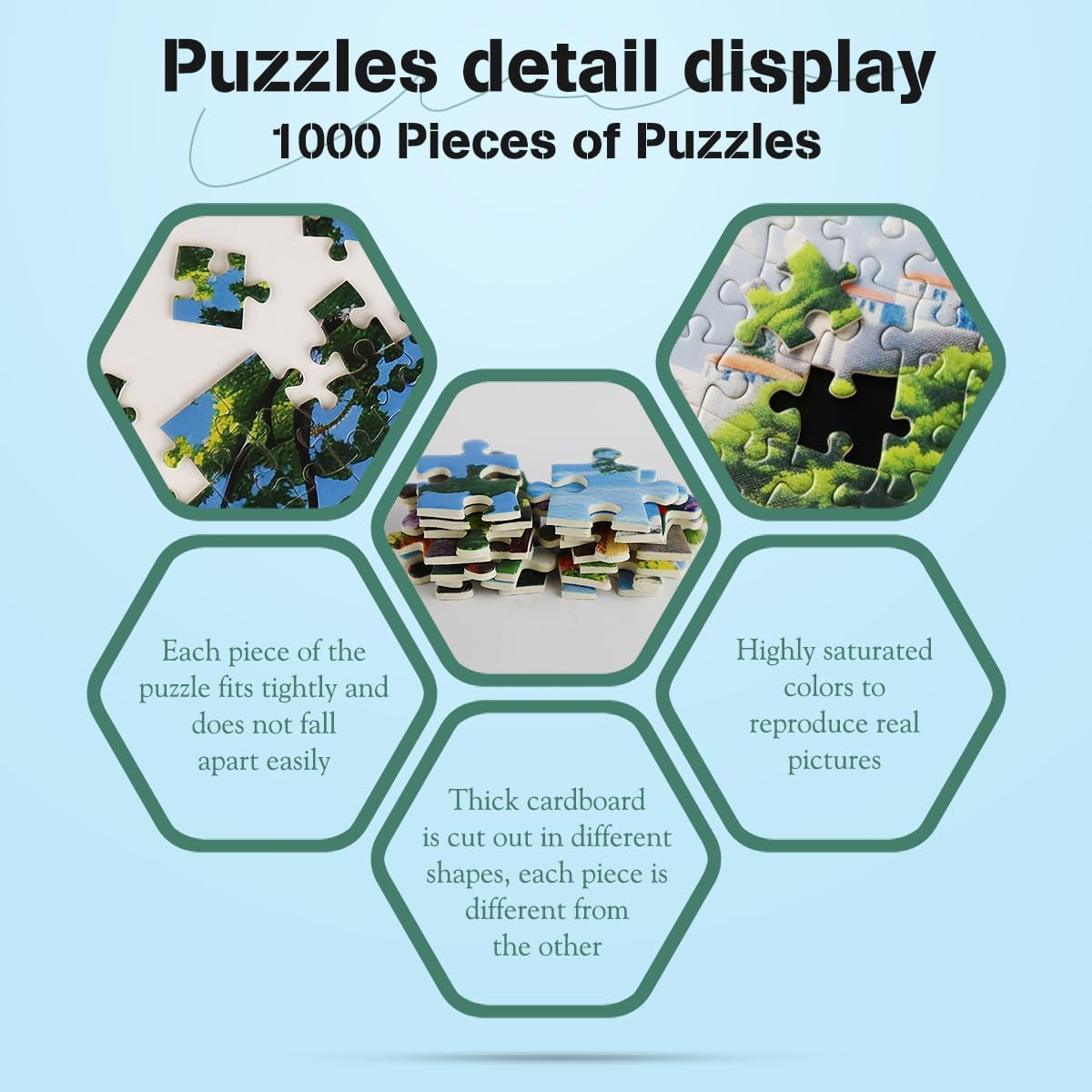 MISITU 1000 Pieces Jigsaw Puzzles for Adults Seaside Beach Impossible Hard Difficult Challenging Teens Jigsaw Puzzle 70 X 50 Cm with Reference Poster image number 4