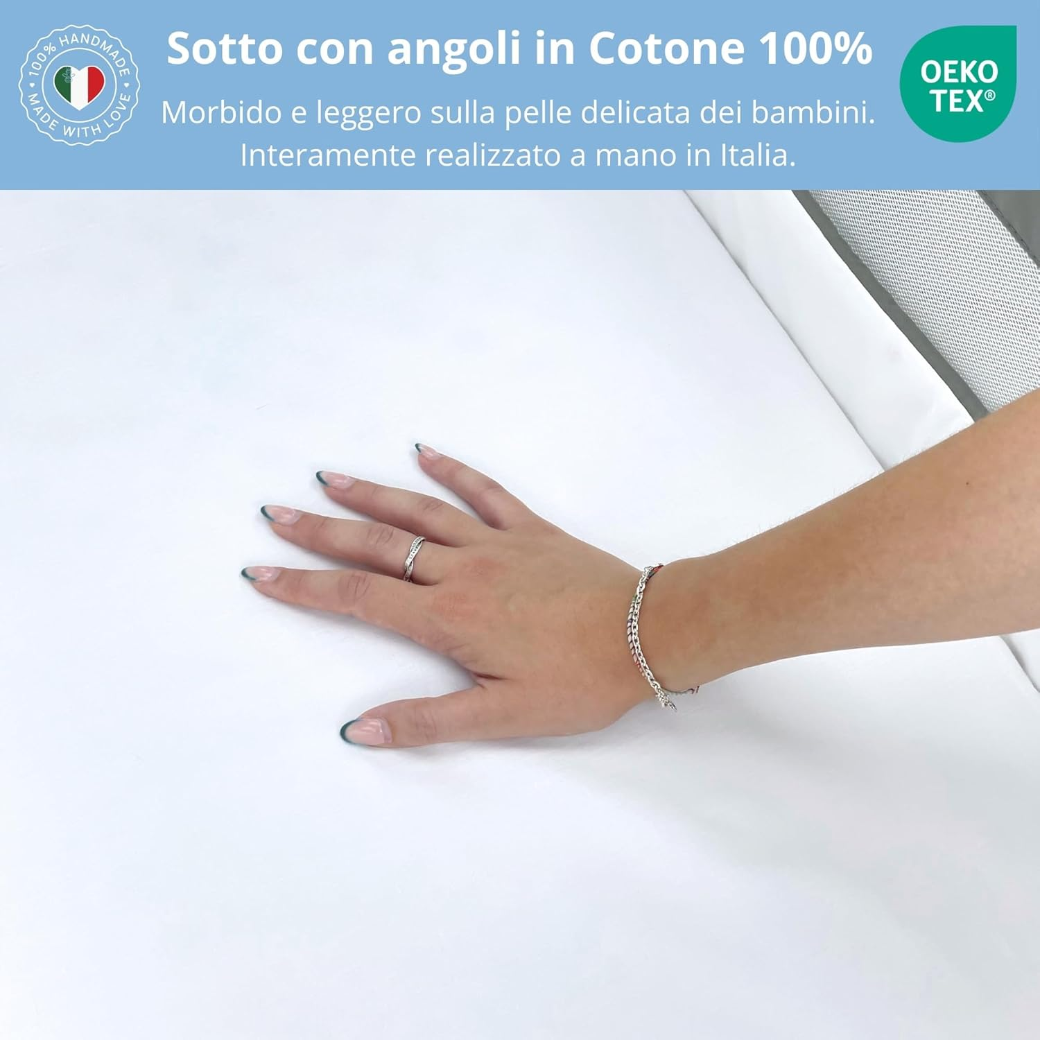 Baby Idea Next to Me 3 Piece Bedding Set Compatible with Newborn Crib 83 X 50 Cm Cot Bed Sheet Patterned Fitted Sheet + Pillowcase 100% Cotton Oeko Tex Certified