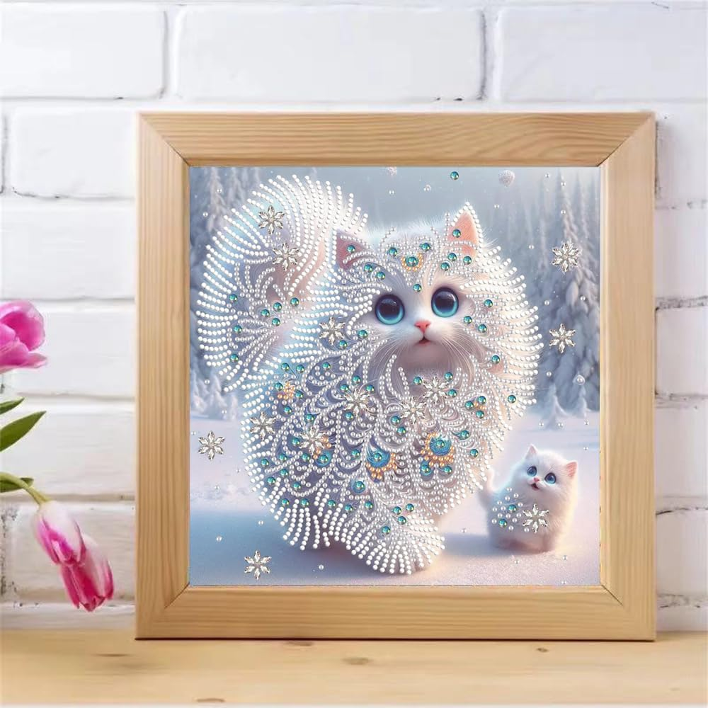 ZQEATRY 5D Diamond Painting Kits for Adults Beginner,Special Shape Diamond DIY Cat Animal Diamond Art Kits for Adults,Crystal Rhinestones Diamond Dots for Home Wall Decor 12&times;12 Inch