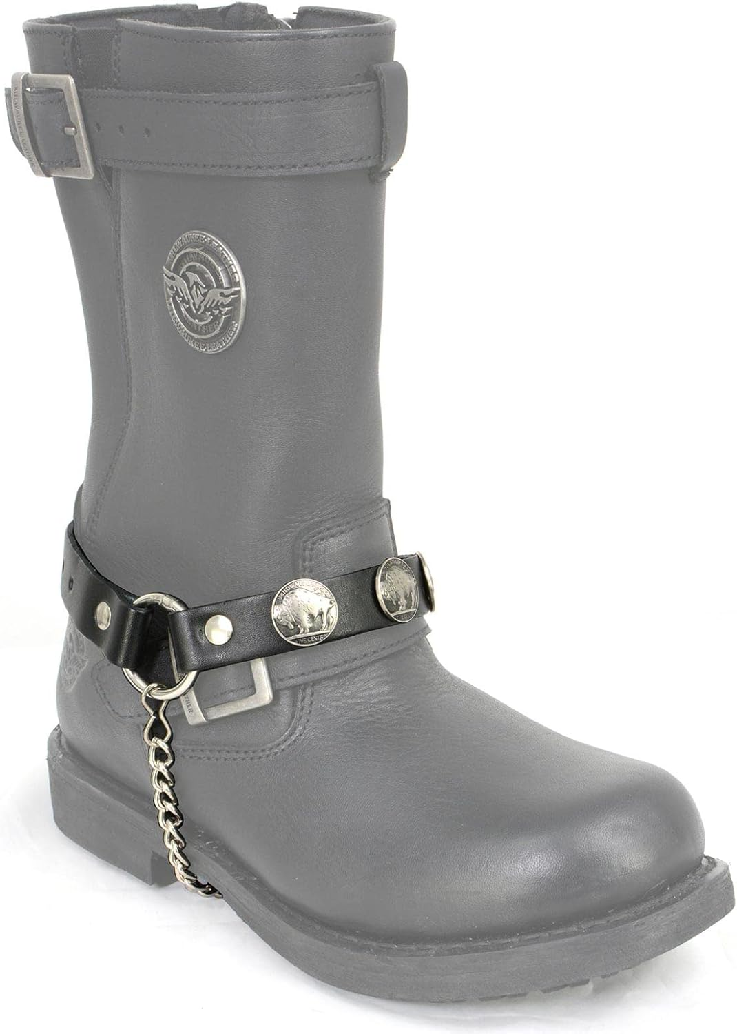 Milwaukee Leather MLA3002 Silver Vintage Buffalo Coin Biker Chain for Motorcycle Boots image number 2