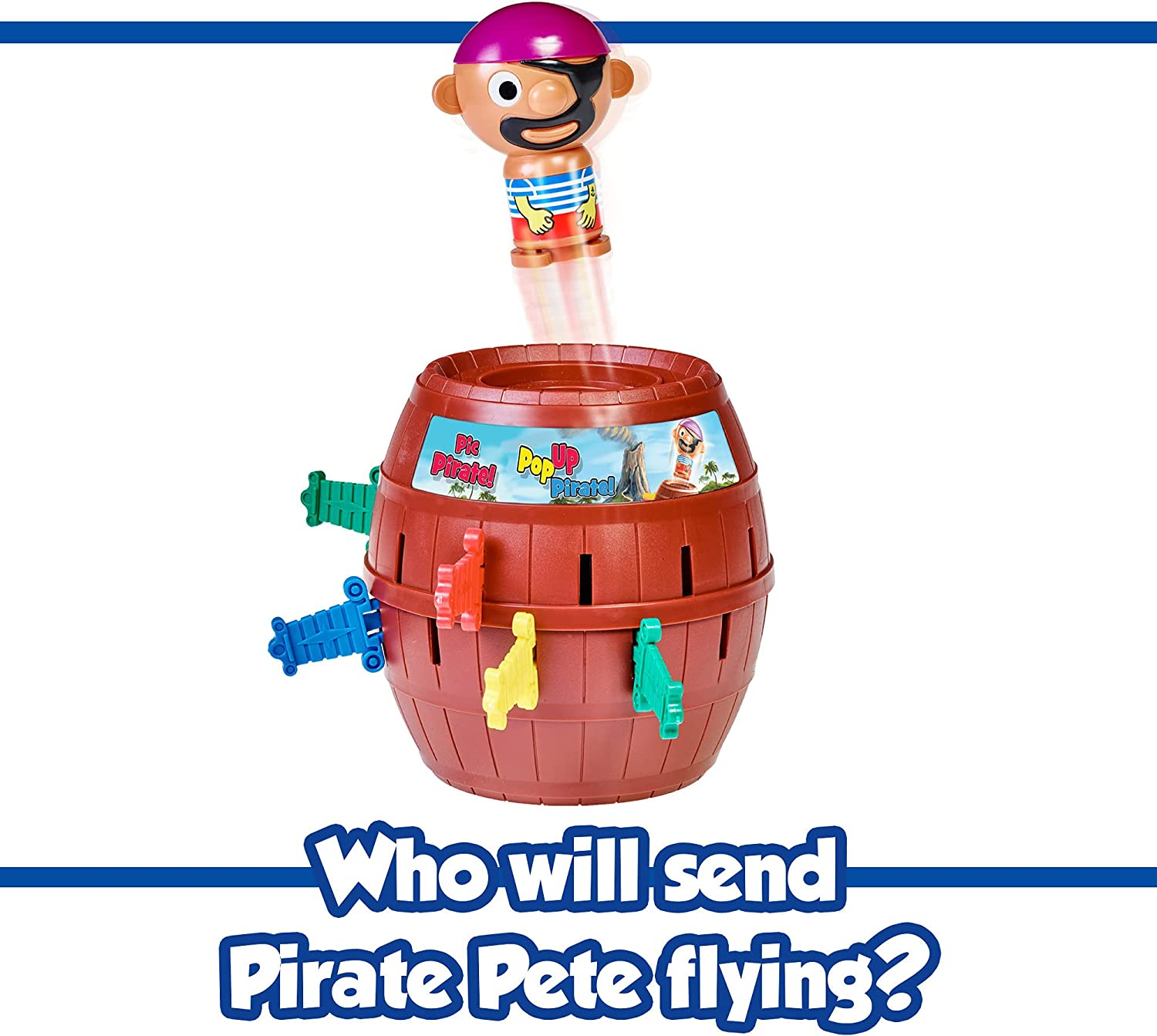 TOMY T7028 Pop up Pirate Action Game, 10.8 Inches Brown image number 2