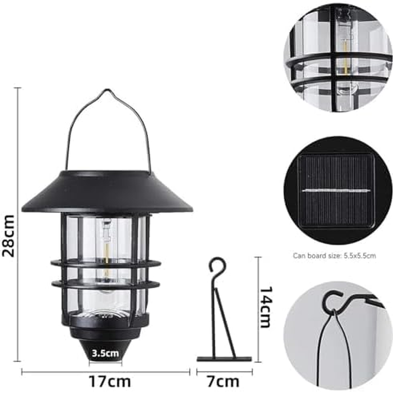 Clearhill 2 Pack Aluminium Solar Wall Lantern Outdoor, Hanging Solar Flickering Flames Lights Outdoor, Hanging Solar Lamps Wall Mount for Front Porch, Patio and Yard image number 6