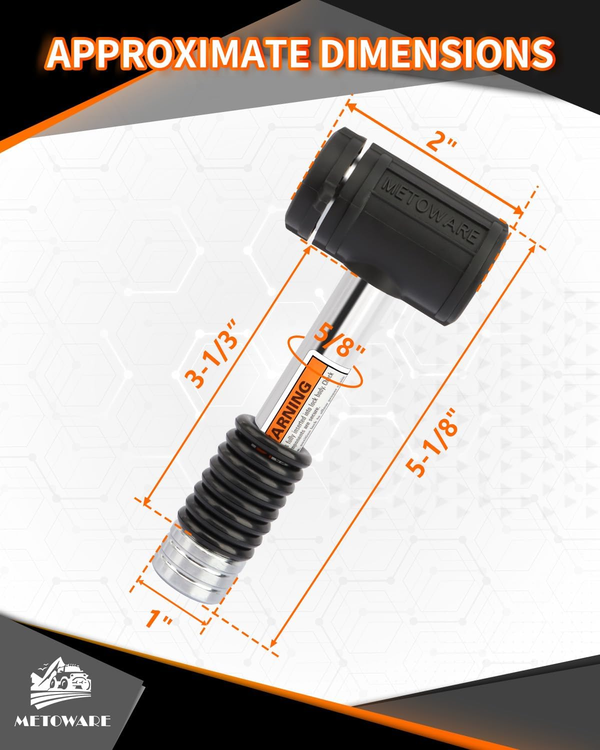 METOWARE Swivel Head Trailer Hitch Receiver Lock, 5/8" Diameter Pin Lock, Fits 2" or 2-1/2" Receiver (1 Pack) image number 4