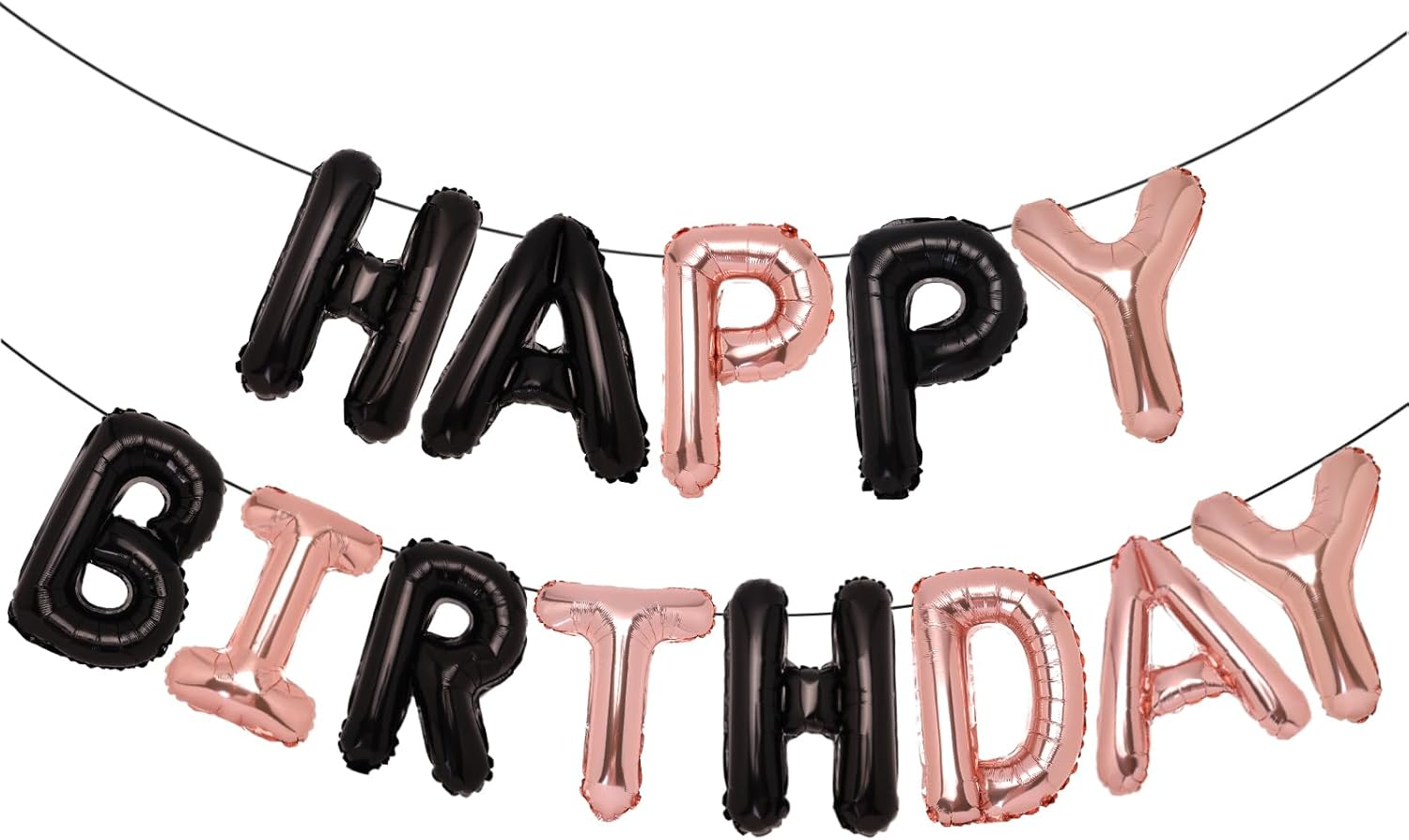 ACCEVO Happy Birthday Balloons Banner,16 Inch Aluminum Foil Letters, Birthday Party Decorations Happy Birthday Banner Party Decorations for Women Men Boys Girls Kids Gold Birthday Decorations Backdrop