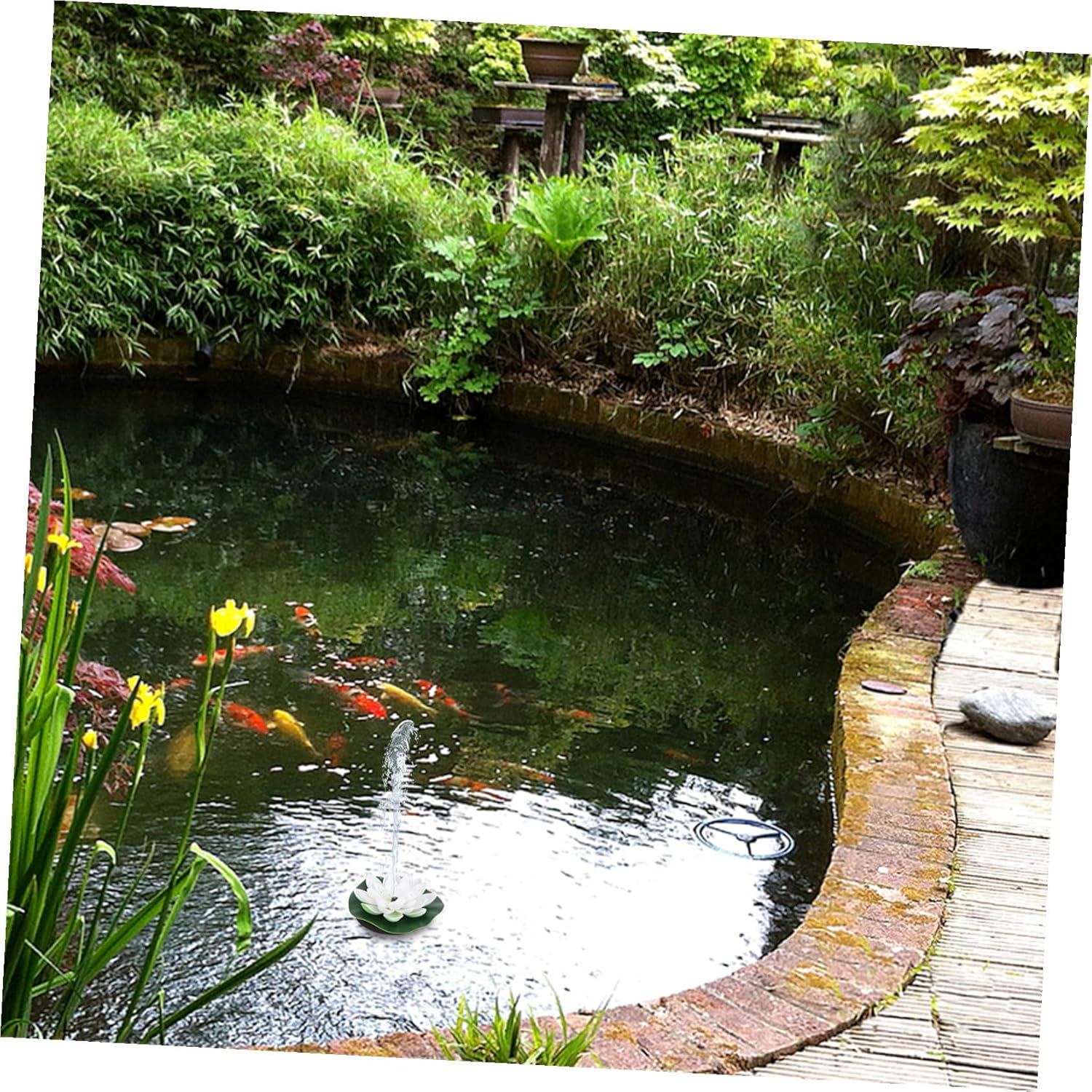 SEWACC Solar Powered Floating Water Pump Lotus Fountain with Nozzle Heads White Outdoor Decor Spray Height for Garden Pool and Aquarium image number 6