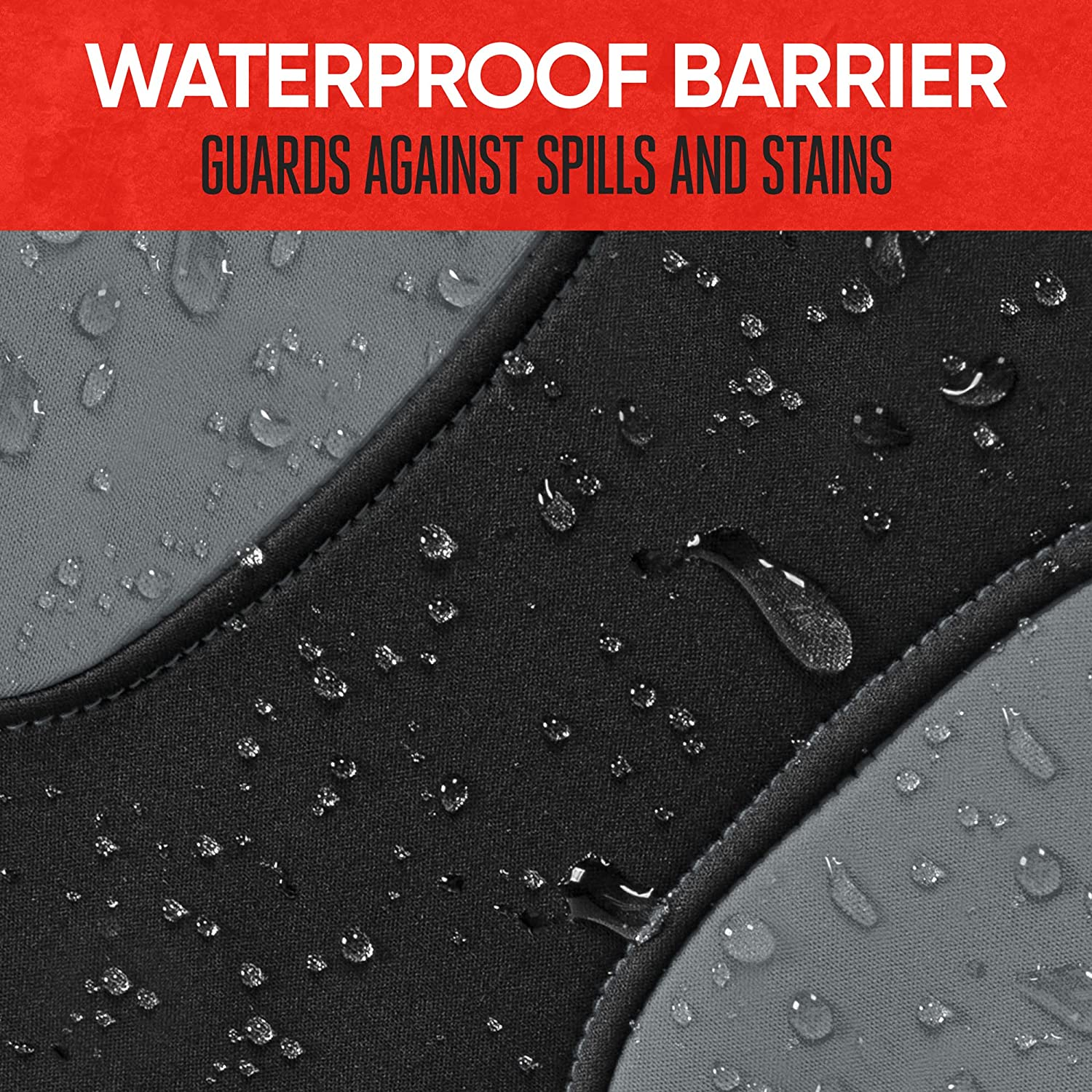 Motor Trend Aquashield Car Seat Covers for Front Seats, Gray &ndash; Two-Tone Waterproof Seat Covers for Cars, Neoprene Front Seat Cover Set, Interior Covers for Auto Truck Van SUV image number 6