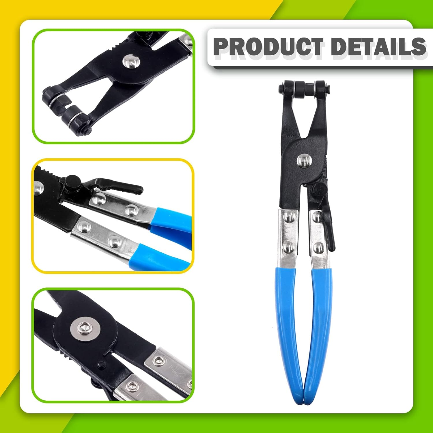 Keadic 3Pcs Universal Auto CV Joint Boot Clamp Pliers Tool Set Includes Ear Boot Tie Pliers Hose Clamp Pliers and Joint Banding Tool with Cutter, Car Repair Tool for Cooling System image number 3