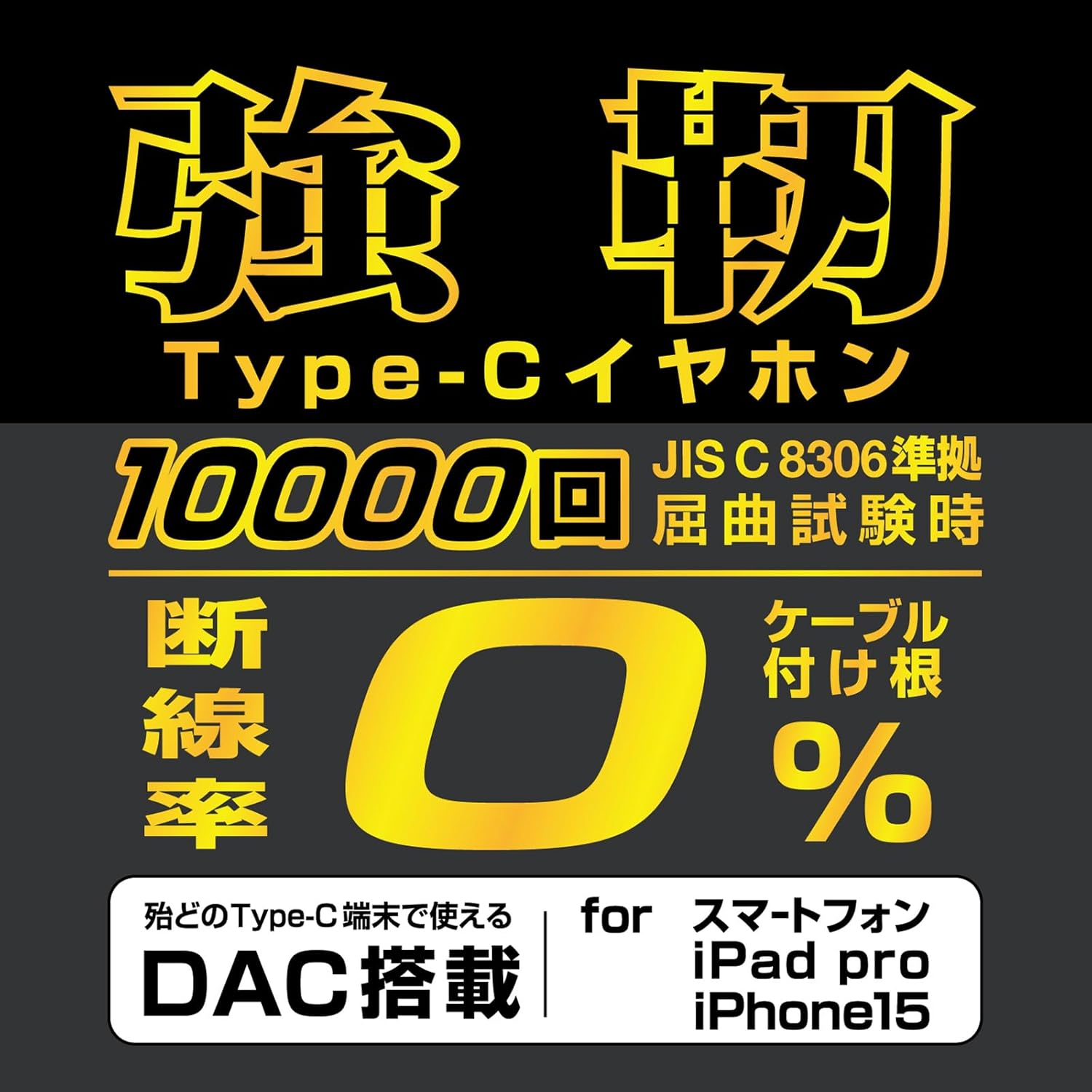 Kashimura NAE-223 Type-C Stereo Earphones, Strong, Disconnect, Nylon Cable, Remote Control and Microphone Included