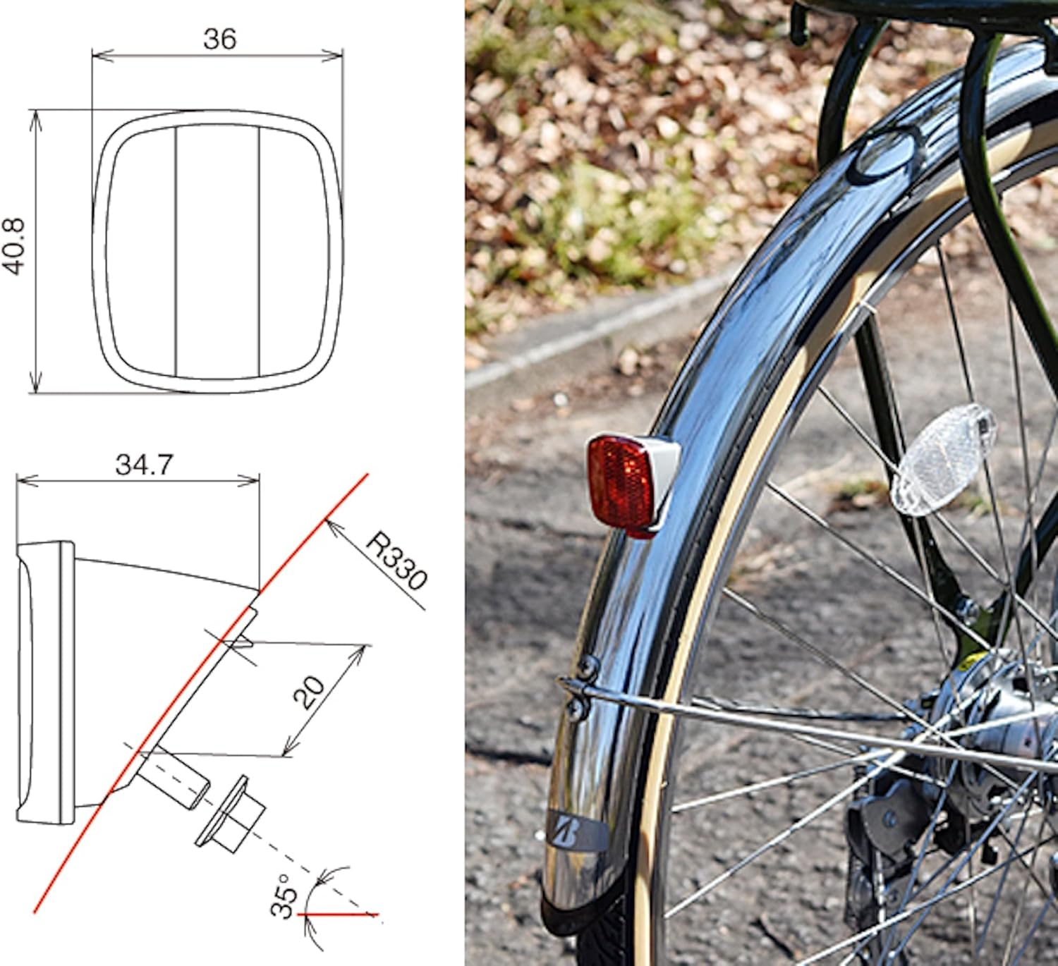 CAT Eye RR-F1-GMR/526-10127 Reflector, Gray, 1.4 X 1.6 X 1.3 Inches (36 X 40.8 X 34.7 Mm) image number 2
