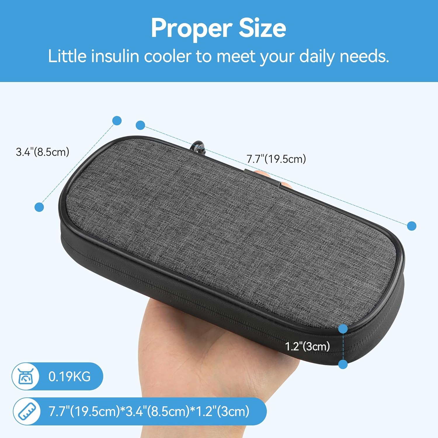 Insulin Pen Cooler Travel Case Diabetic Medication Insulated Cool Organizer with 2 Reusable Ice Packs for Insulin Pen and Other Diabetic Supplies, for the Daily Life and Trip(Grey) image number 3