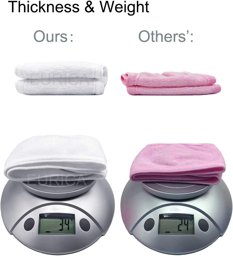 Spa Headband Hair Wrap EURICA Sweat Headband Head Wrap Hair Towel Wrap Non-Slip Stretchable Washable Makeup Headband for Face Wash Facial Treatment Sport Pack of 6 Fits All White image number 3