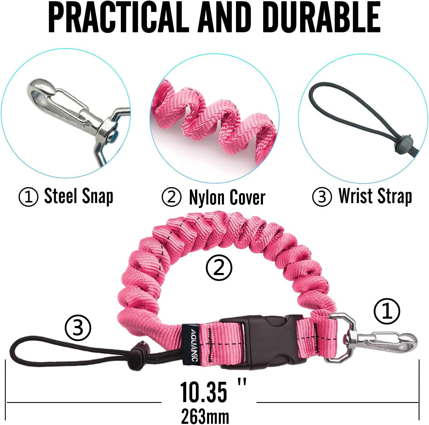 Nitescuba Scuba Diving Spring Clip Lanyard Anti-Lost Lanyard with Quick Release Buckle for Outdoor Sports - Blue image number 2