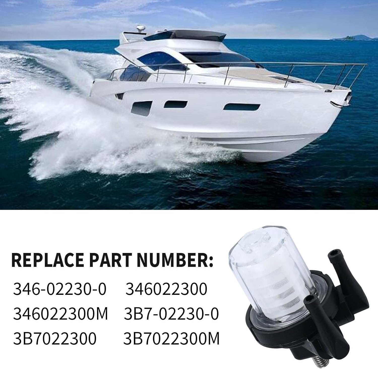 3AD-02230-0 Fuel Filter - Replacment for Tohatsu for Nissan 4HP 5HP 6HP 9.9HP-140 HP, 6Mm 1/4", Replace OE# 346-02230-0 346022300M 3B7022300 3B7022300M 3AD022300 image number 6