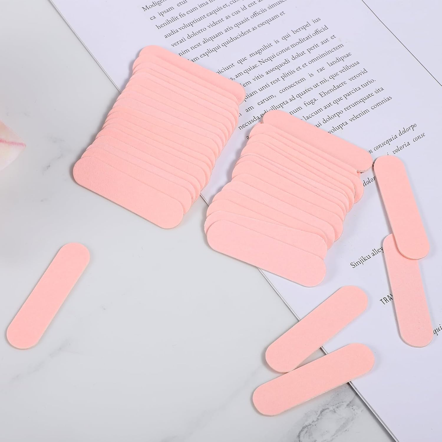 40 Pack Mini Nail File Disposable Manicure Kit Individually Package with Wooden Cuticle Pusher Sticks Press on Nail Art Tool Prep Kit Pedicure Cleaner Tools for Home image number 3