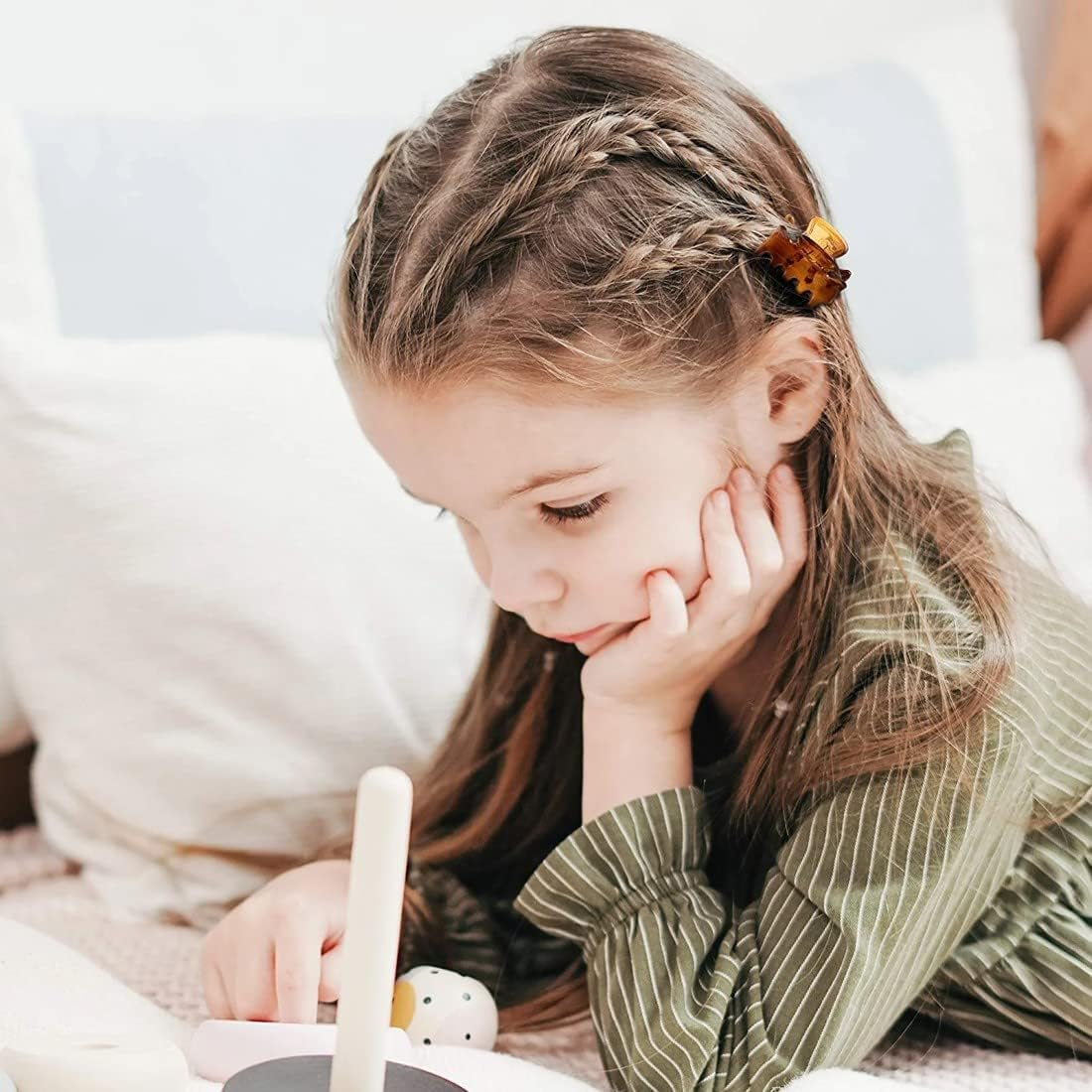 LICHUAN Small Hair Clips, Pack of 12 Women'S Hair Clips, Plastic Hair Clips, Plastic Hair Clips for Girls Women, 2.8 Cm, Brown, Black image number 4