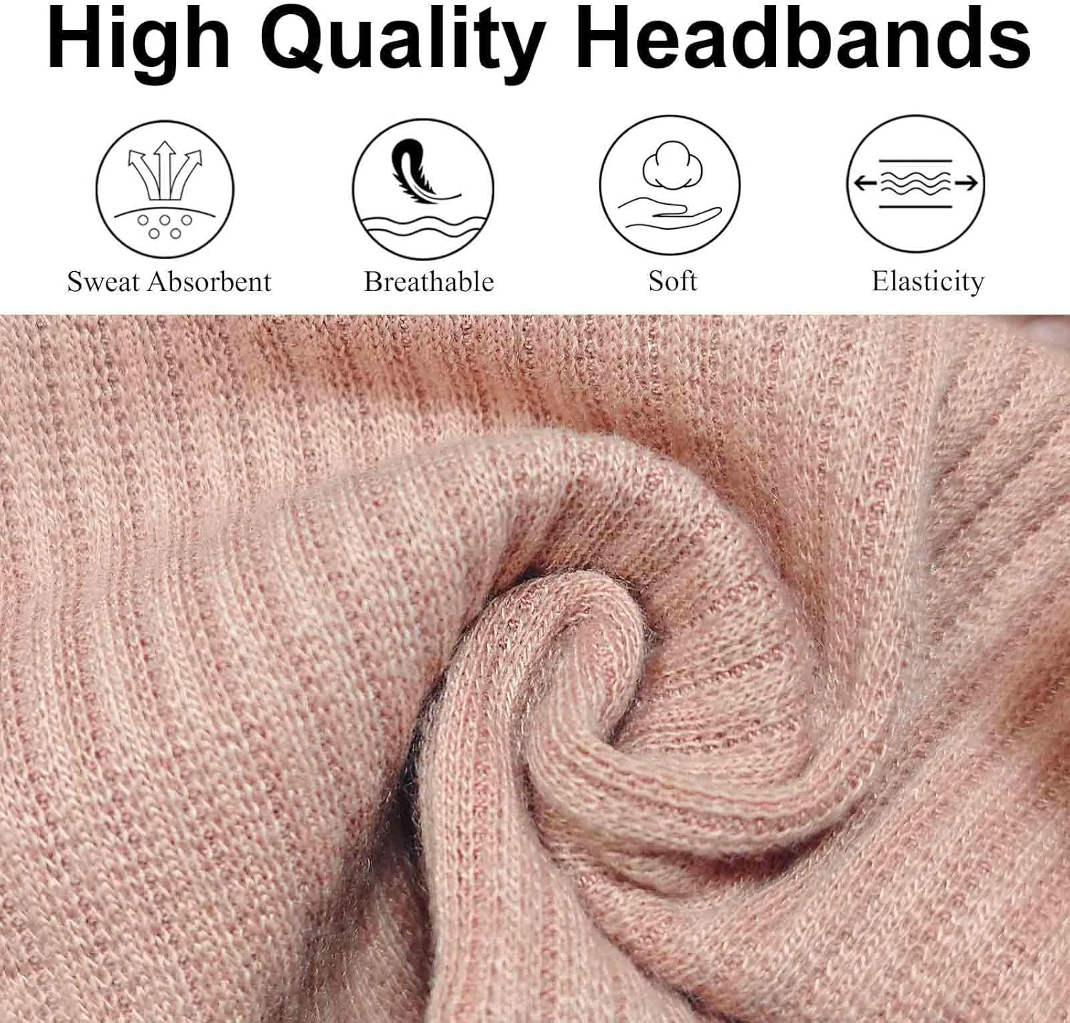 Blooms Women'S Hair Band, Pack of 6, Elastic Headband, Women'S Non-Slip Hair Bands, Fashion Hair Accessories, Sports, Yoga, Exercise, Fitness Headband image number 2