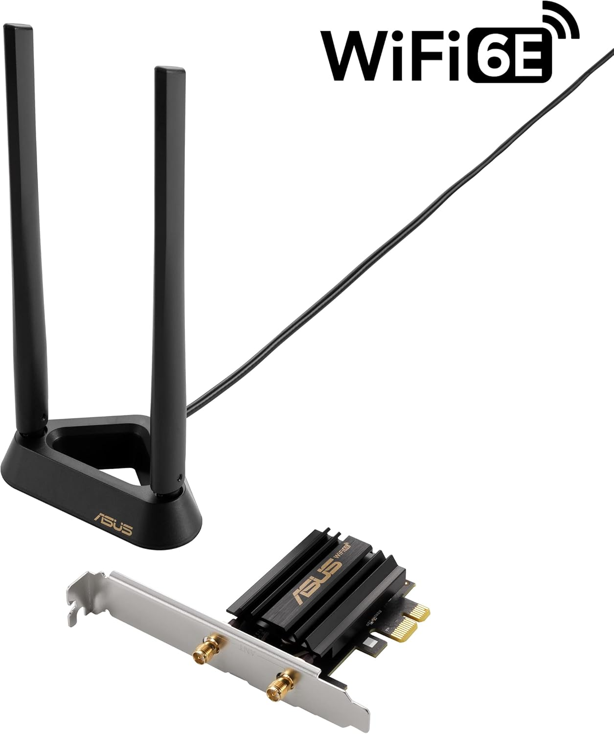 ASUS Wifi 6E + Bluetooth 5.2 PCI-E Expansion Card (PCE-AXE58BT) - Supports 6Ghz Band, WPA3, 160Mhz, WPA3 Network Security, OFDMA and MU-MIMO, External Antenna, Magnetic Base, Ultra Low Latency image number 3