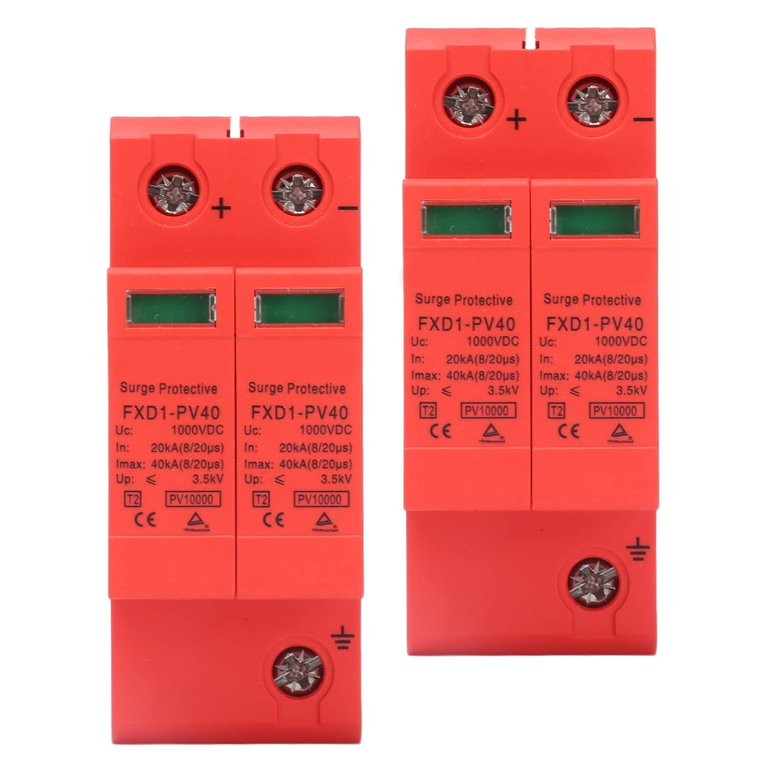 Hyuduo 2P SPD Protective Devices, 40Ka Maximum Discharge Current, Excellent Performance, Visual Window, PC Mystical/Fantasy Retardant Material, 2P Rail Installation, for 3.5Kv Voltage Level (#3) image number 5