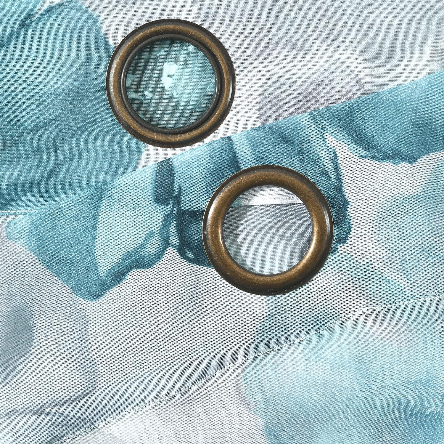 Lush Decor Leah Room Darkening Window Curtain Panel Pair Floral Insulated Grommet, 52" W X 84" L, Blue - Red  Orange image number 5