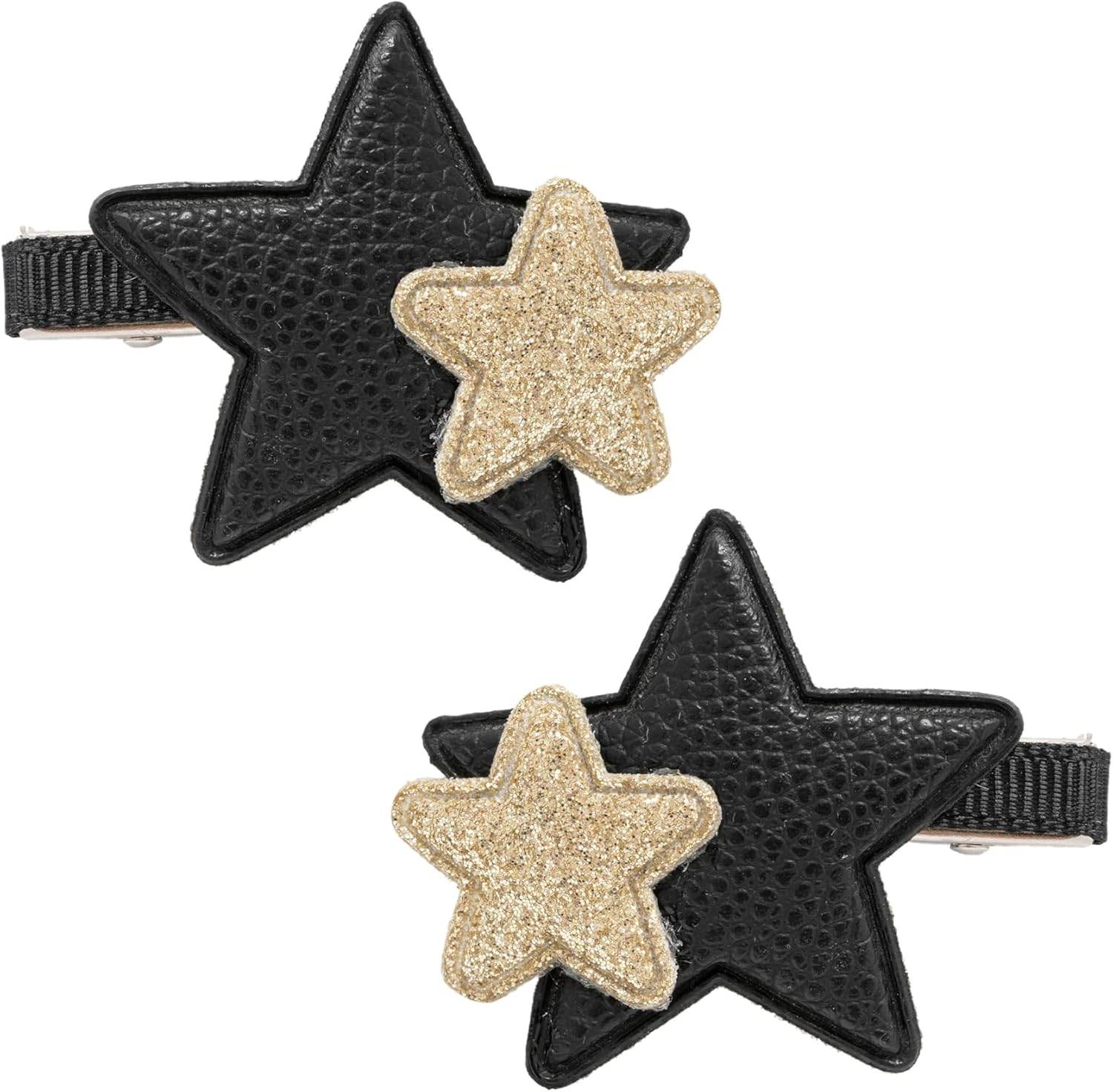 Amira Double Star Clip Set Black Snake/Gold Rush