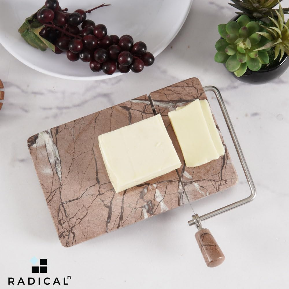 Radicaln Marble Cheese Slicer Marinara Kitchen Gadgets 8X5 Inches Handmade - Soft Food Slicer, Butter Cutter - Ideal Kitchen Tools for Cheese Slices image number 1
