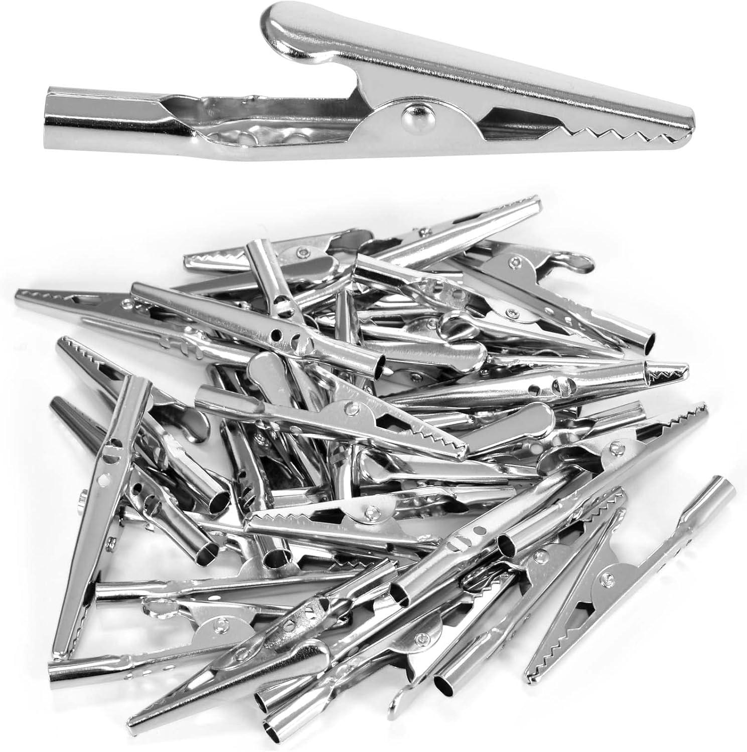 60Pcs Alligator Clips, Electrical Test Cable Crocodile Clips Metal Croc Clip for Laboratory Electric Testing Work, 2" / 50Mm image number 2