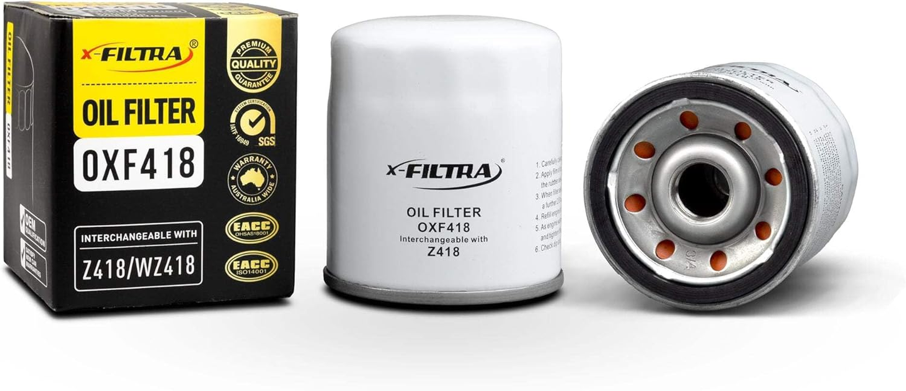 X-Filtra OXF418 Oil Filter X 6 Compatible with Z418 WZ418NM 11421250534 W7015