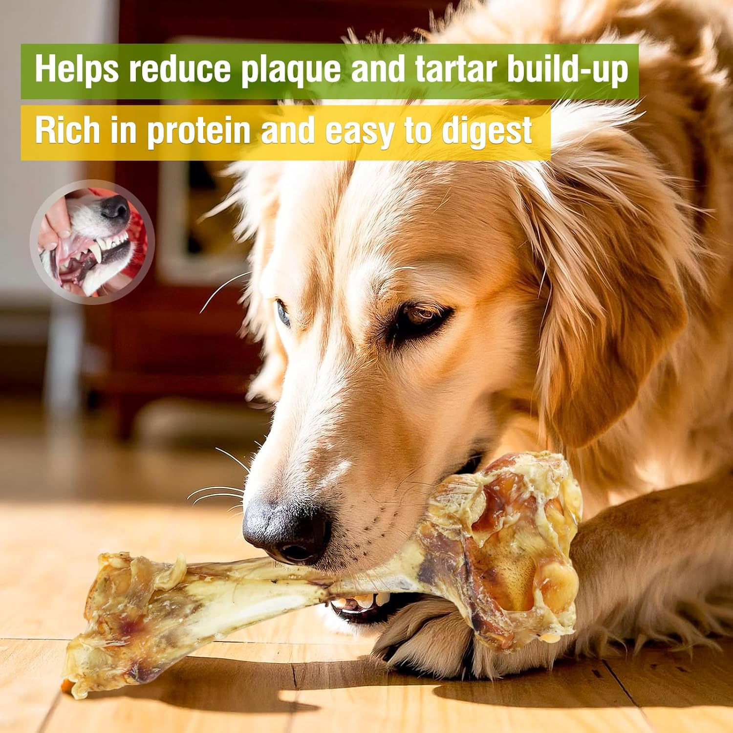 Xcdsxer Giant Dog Bone Stick，Dental Health Dog Treat - Natural, Bite-Resistant & Teeth-Cleaning, Chew Toy for Medium and Large Dogs, 100% Grass-Fed Beef Bone for Canines (2Count) image number 2