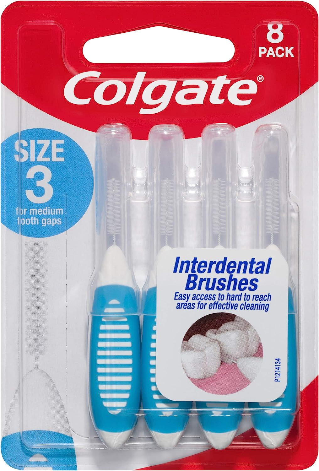 Colgate Interdental Brushes, 8 Pack, Soft Bristles, Size 3 for Medium Tooth Gaps image number 2